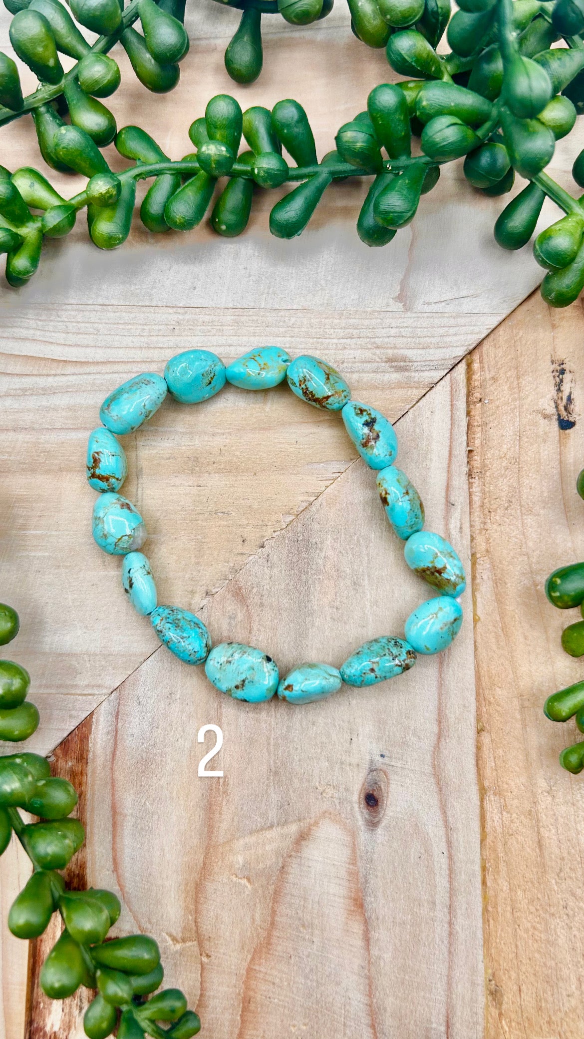 Navajo Made  Kingman Turquoise Strung Stretchy Bracelet
