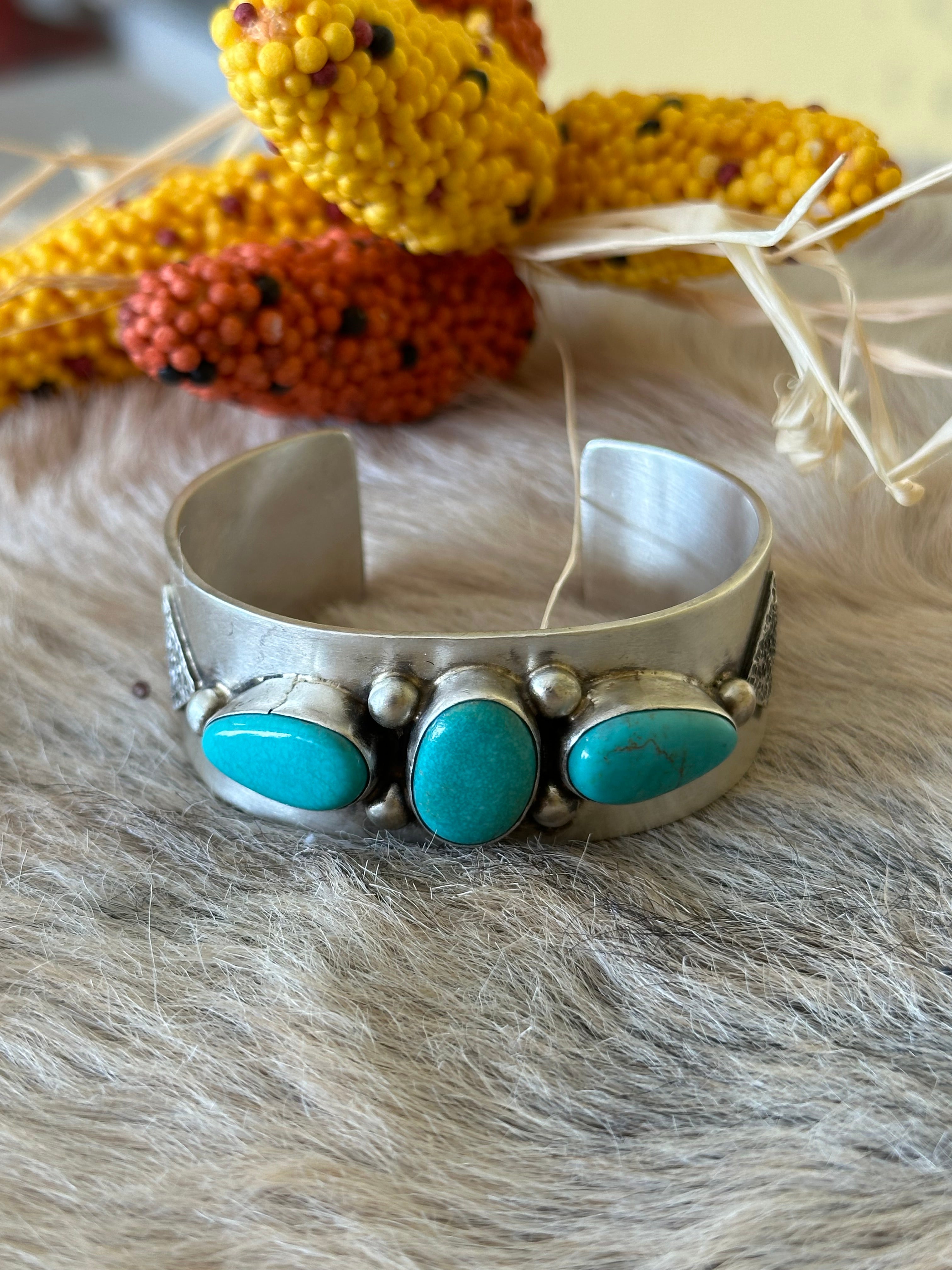 Kathleen Livingston Kingman Turquoise & Sterling Silver Cuff Bracelet