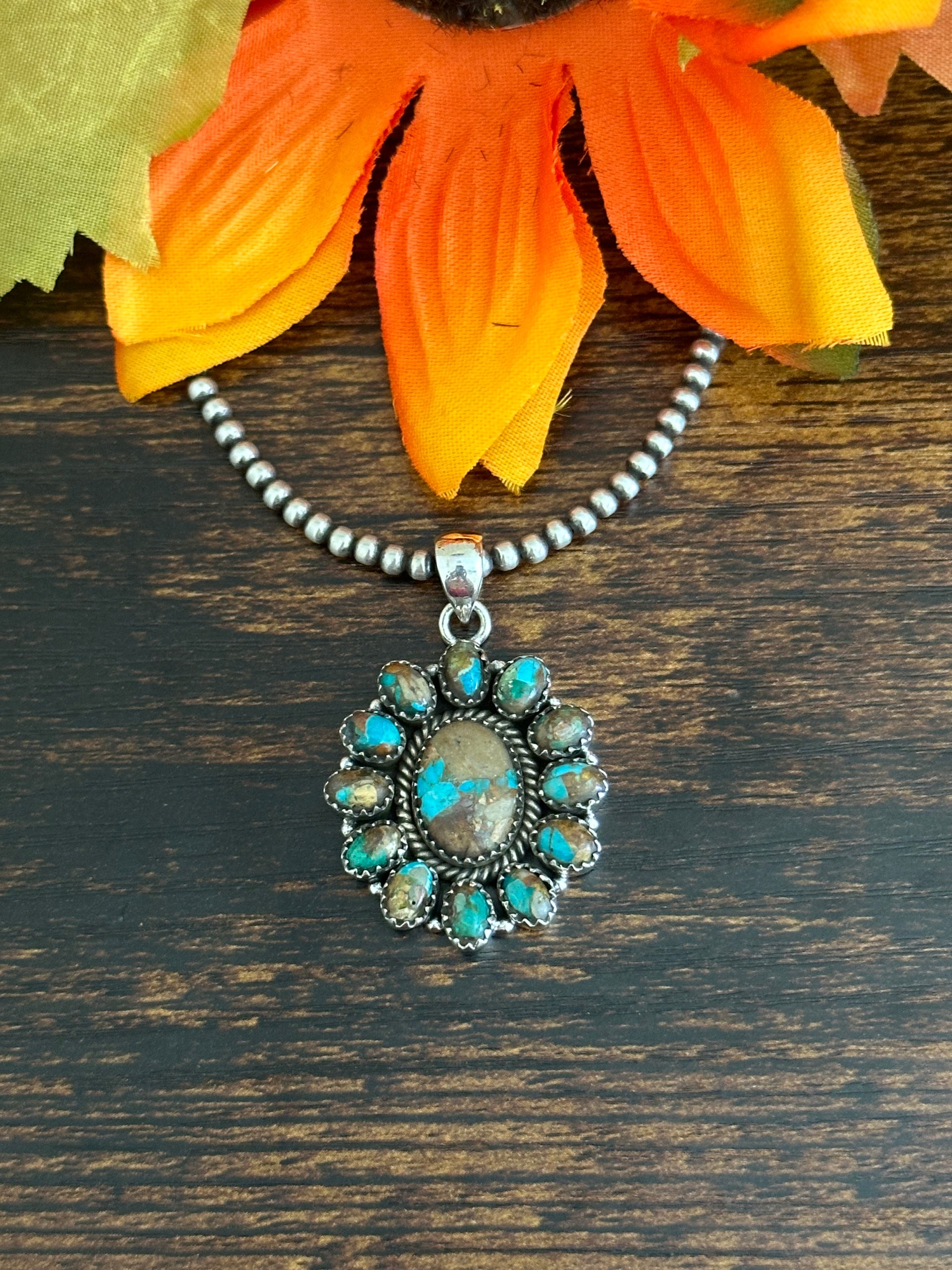 Southwest Handmade Sterling Silver Cluster Pendant