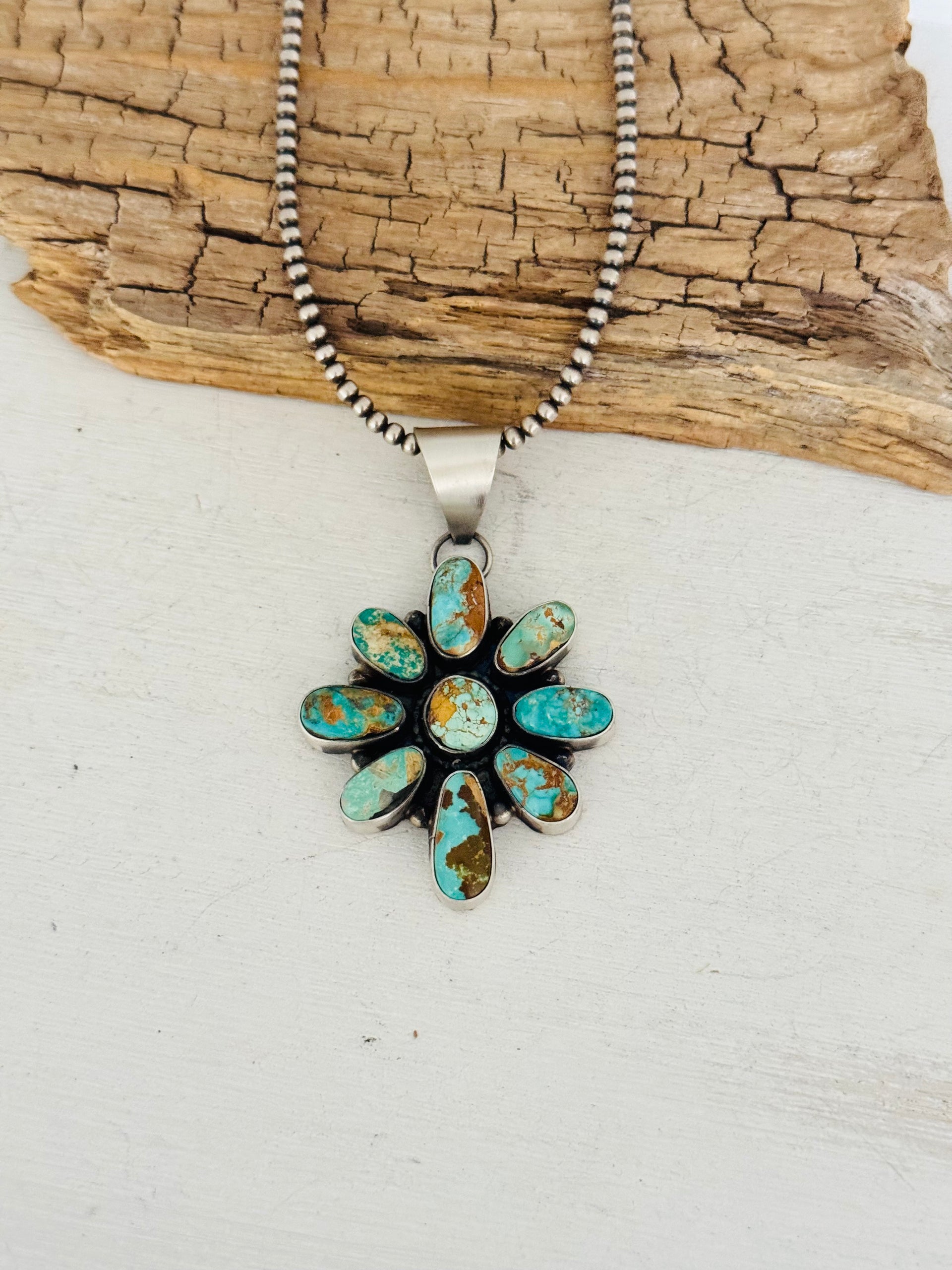 Antionette Mart Multi Turquoise & Sterling Silver Cluster Pendant