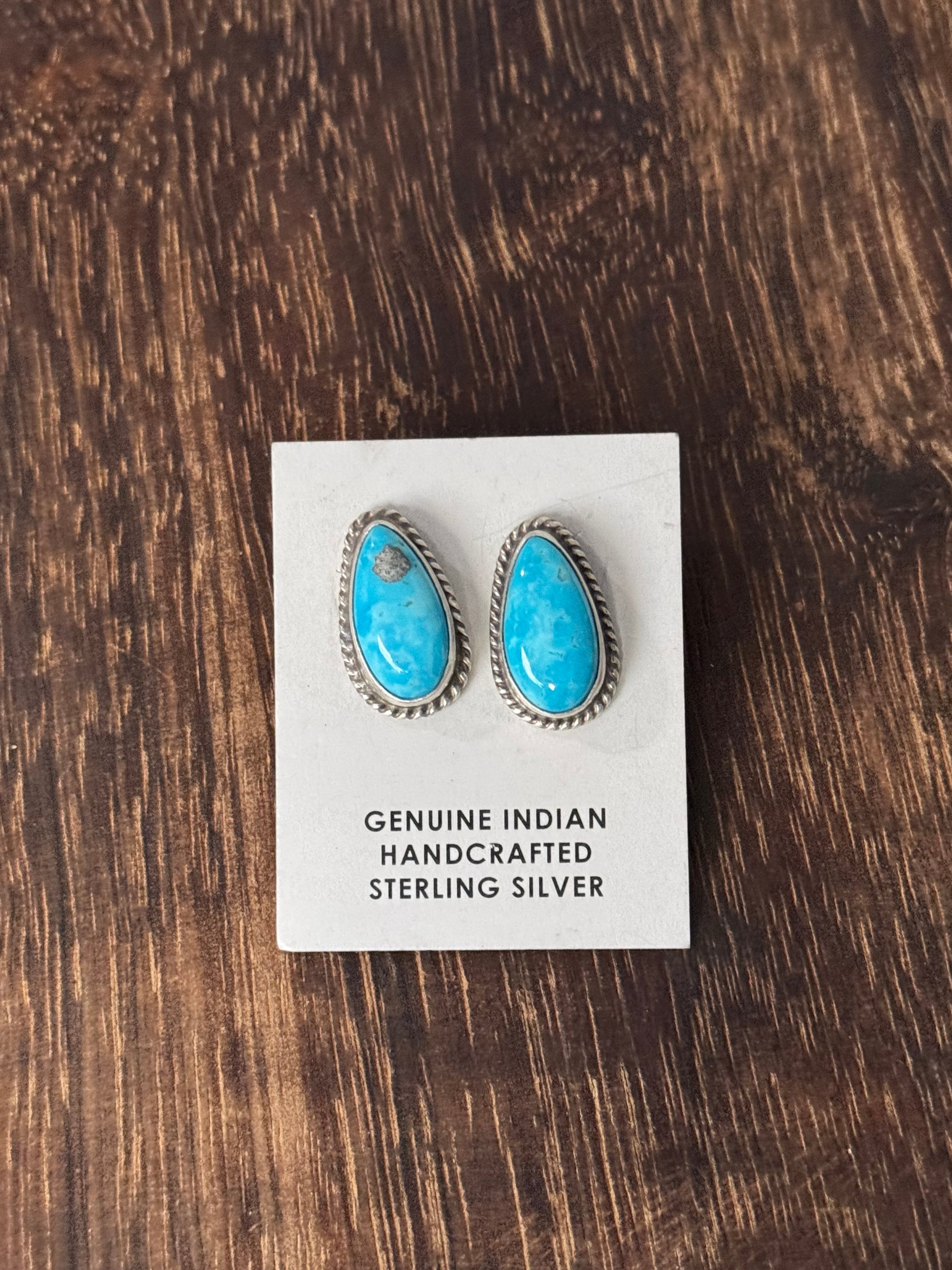 Sheryl Kee Kingman Turquoise & Sterling Silver Post Earrings