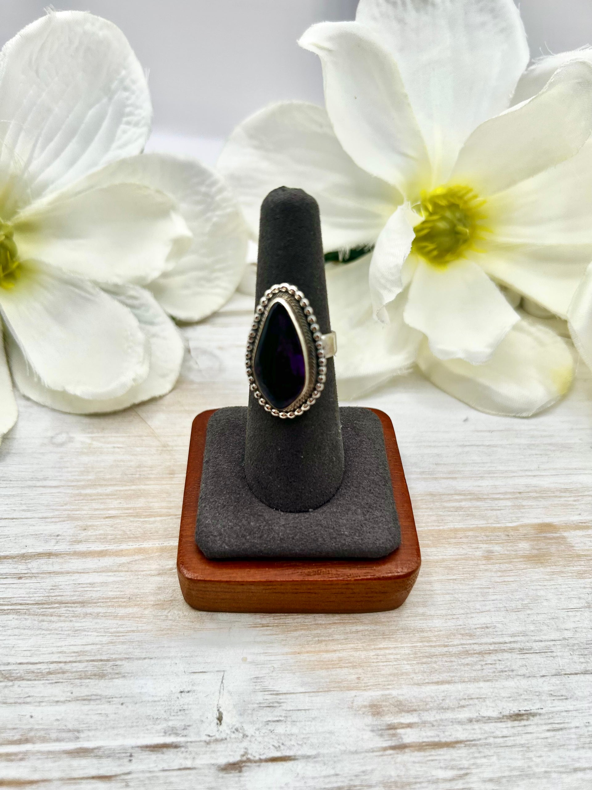 Navajo Made Sugalite  & Sterling Silver Adjustable Ring