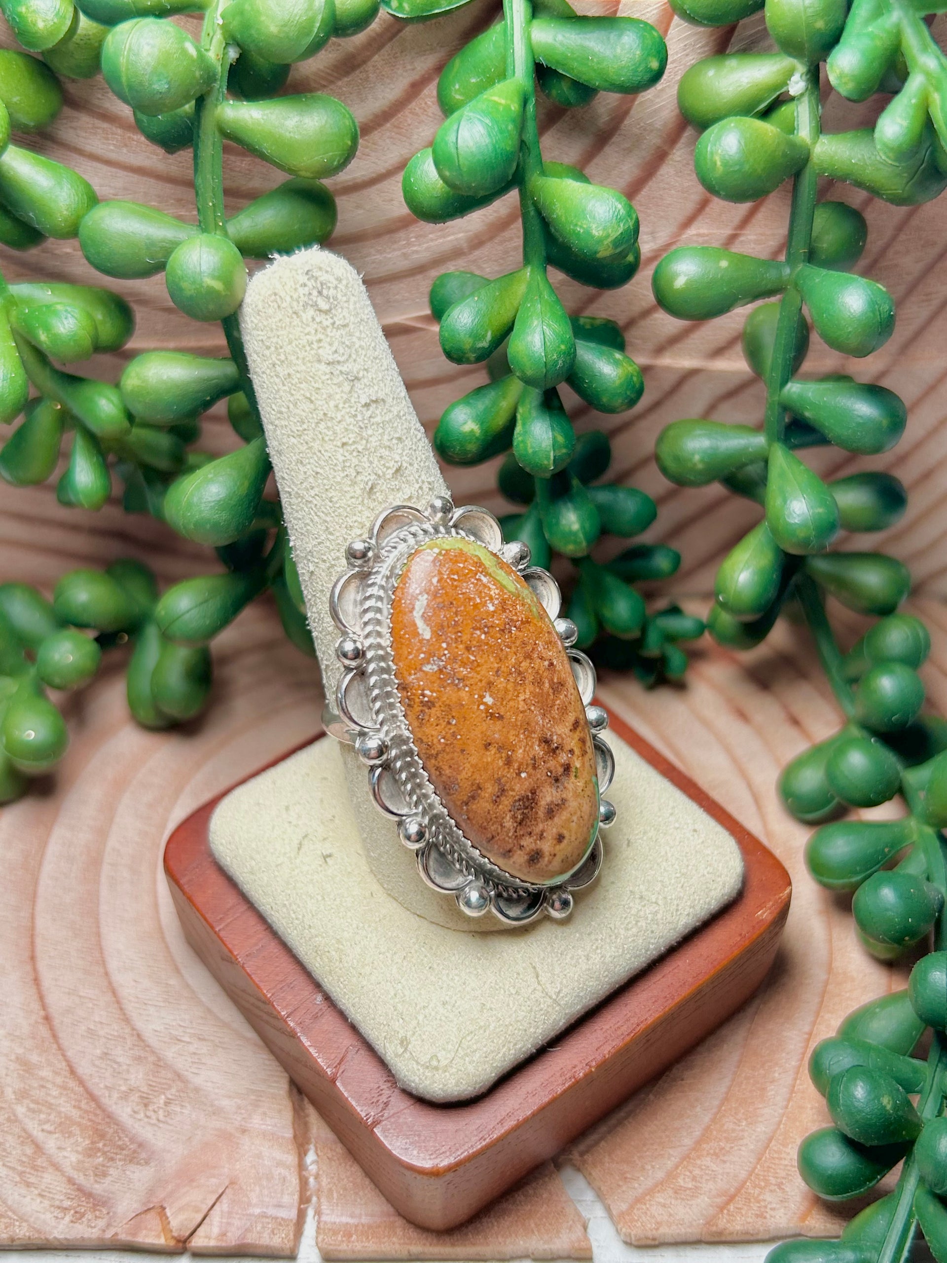 Navajo Made Evans Turquoise & Sterling Sliver Ring Size 9.25