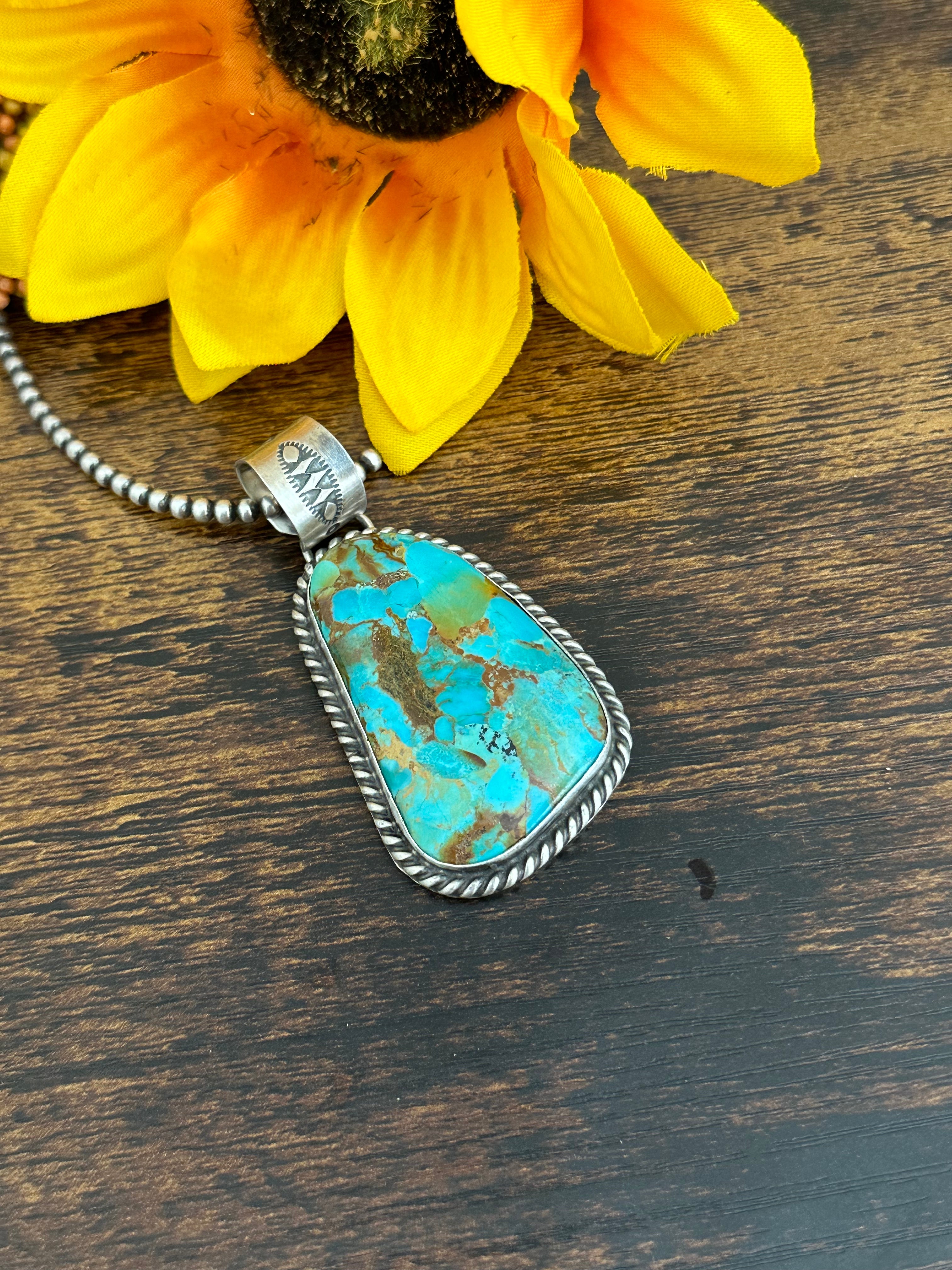 Augustine Largo Kingman Turquoise & Sterling Silver Pendant