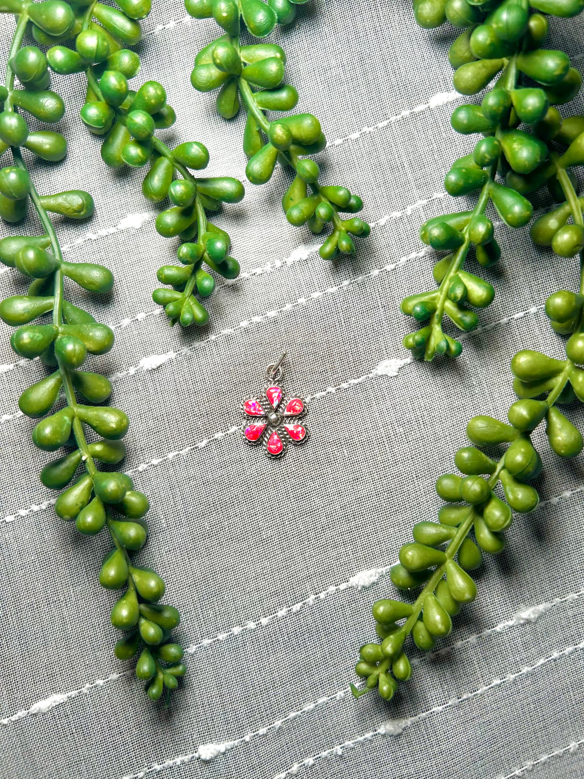 Zuni Made Opal & Sterling Silver Pendant