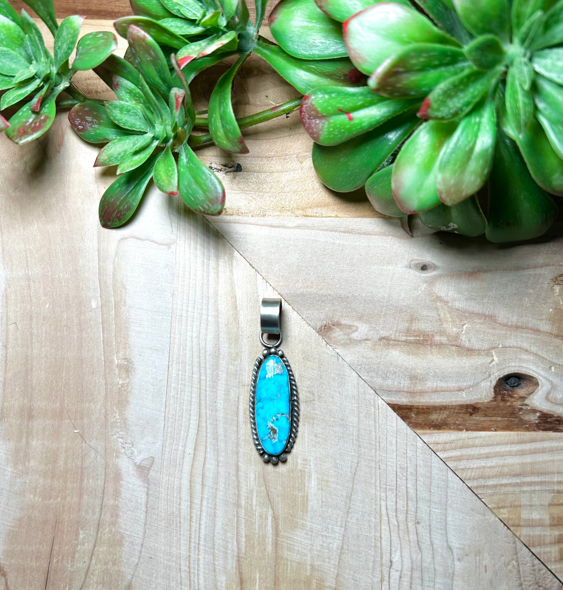 Zachariah David Blue Bird Turquoise & Sterling Silver Pendant