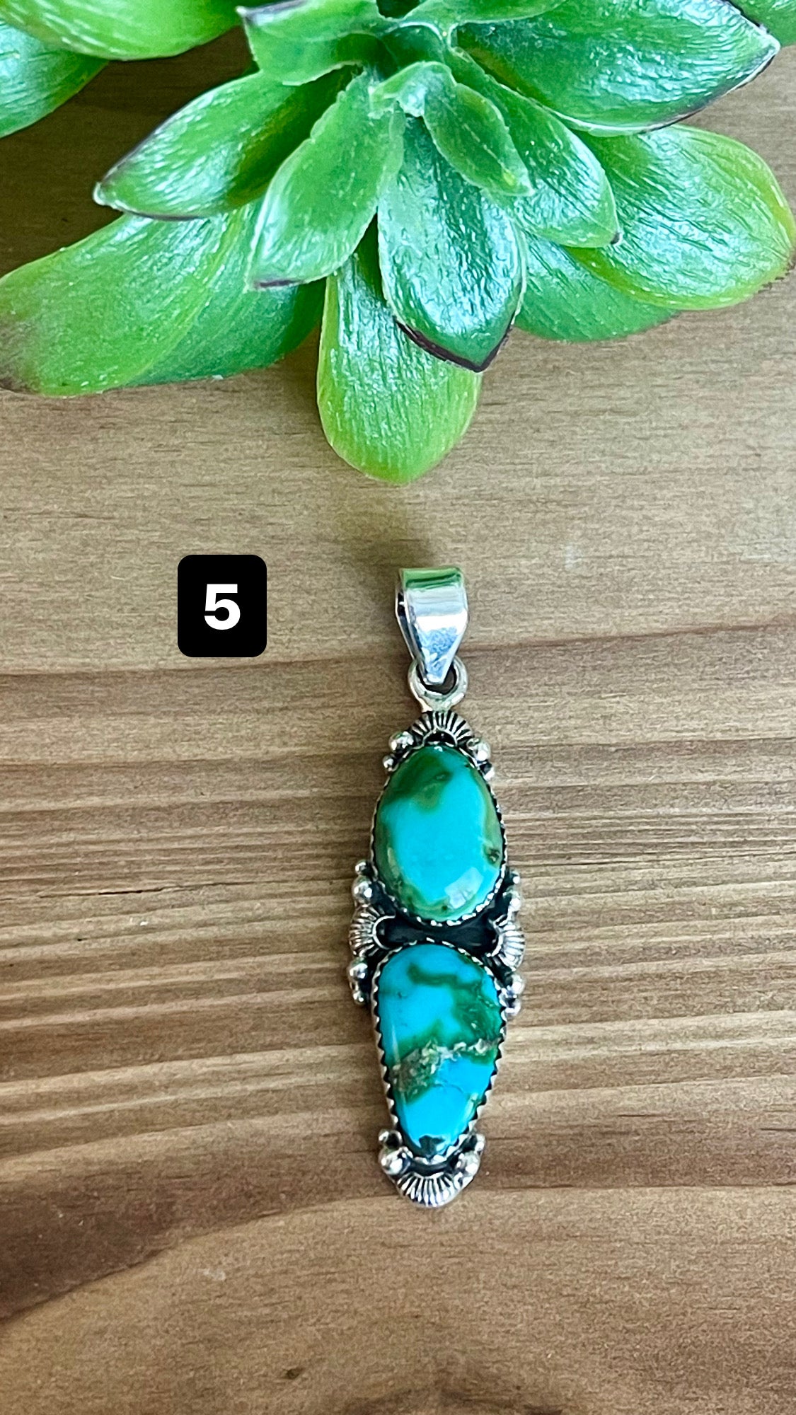 Southwest Handmade Sonoran Mountain Turquoise & Sterling Silver Pendant