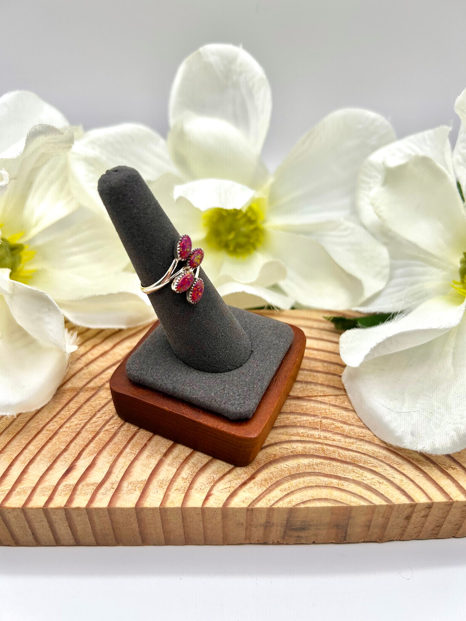 Navajo Made Opal & Sterling Silver Adjustable Ring