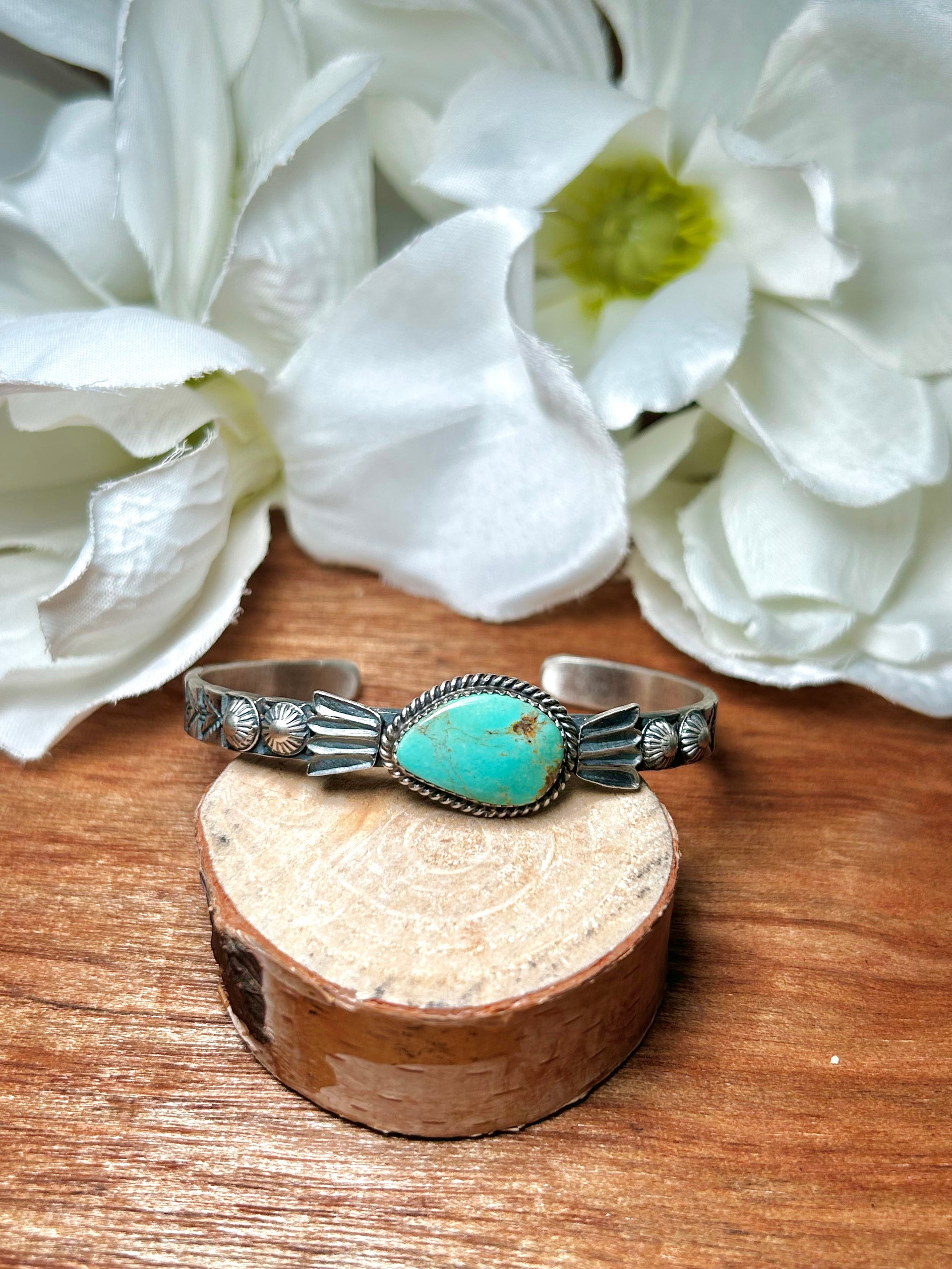 Kindale Billah Kingman Turquoise & Sterling Silver Cuff Bracelet