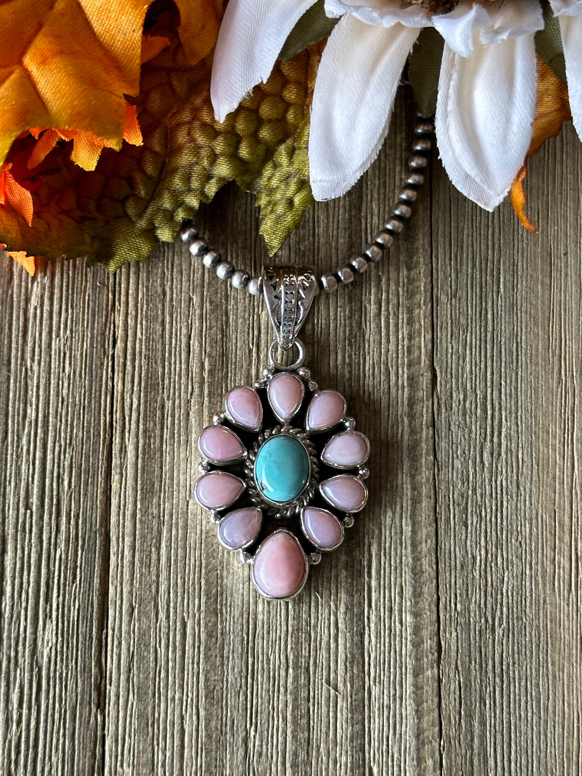 Southwest Handmade Multi Stone & Sterling Silver Pendant