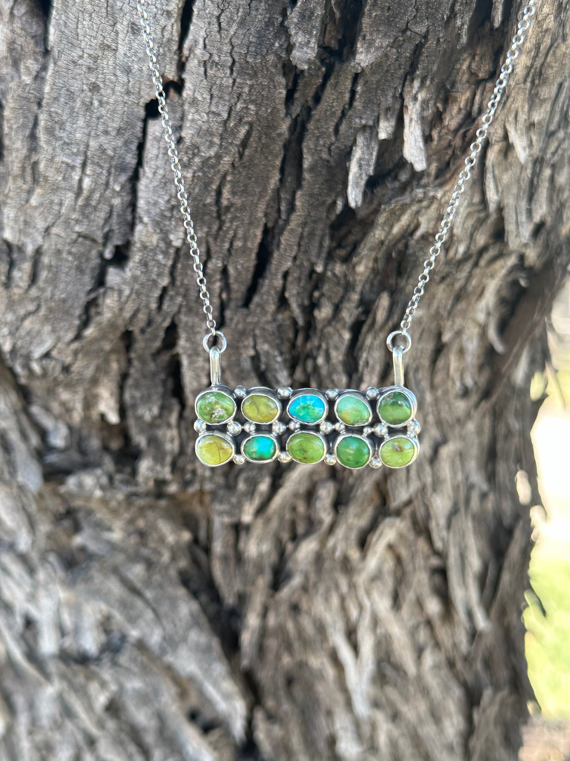 John Begay Sonoran Gold & Sterling Silver Bar Necklace