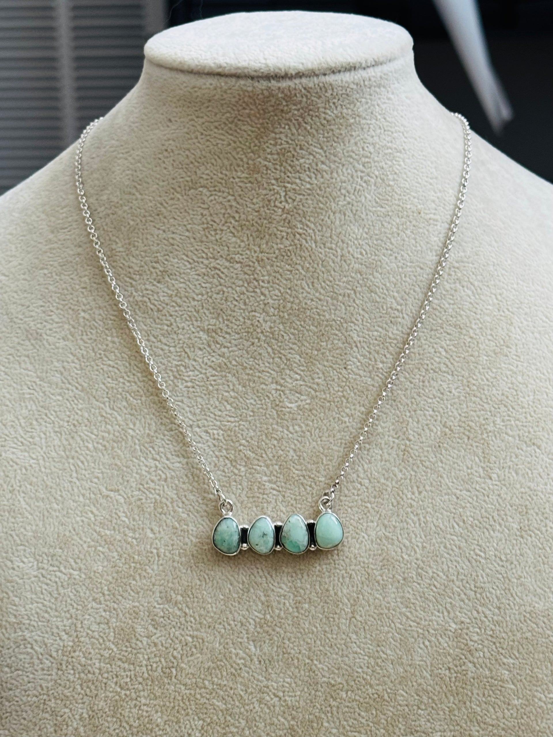 Southwest Handmade Paloma Variscite & Sterling Silver Necklace