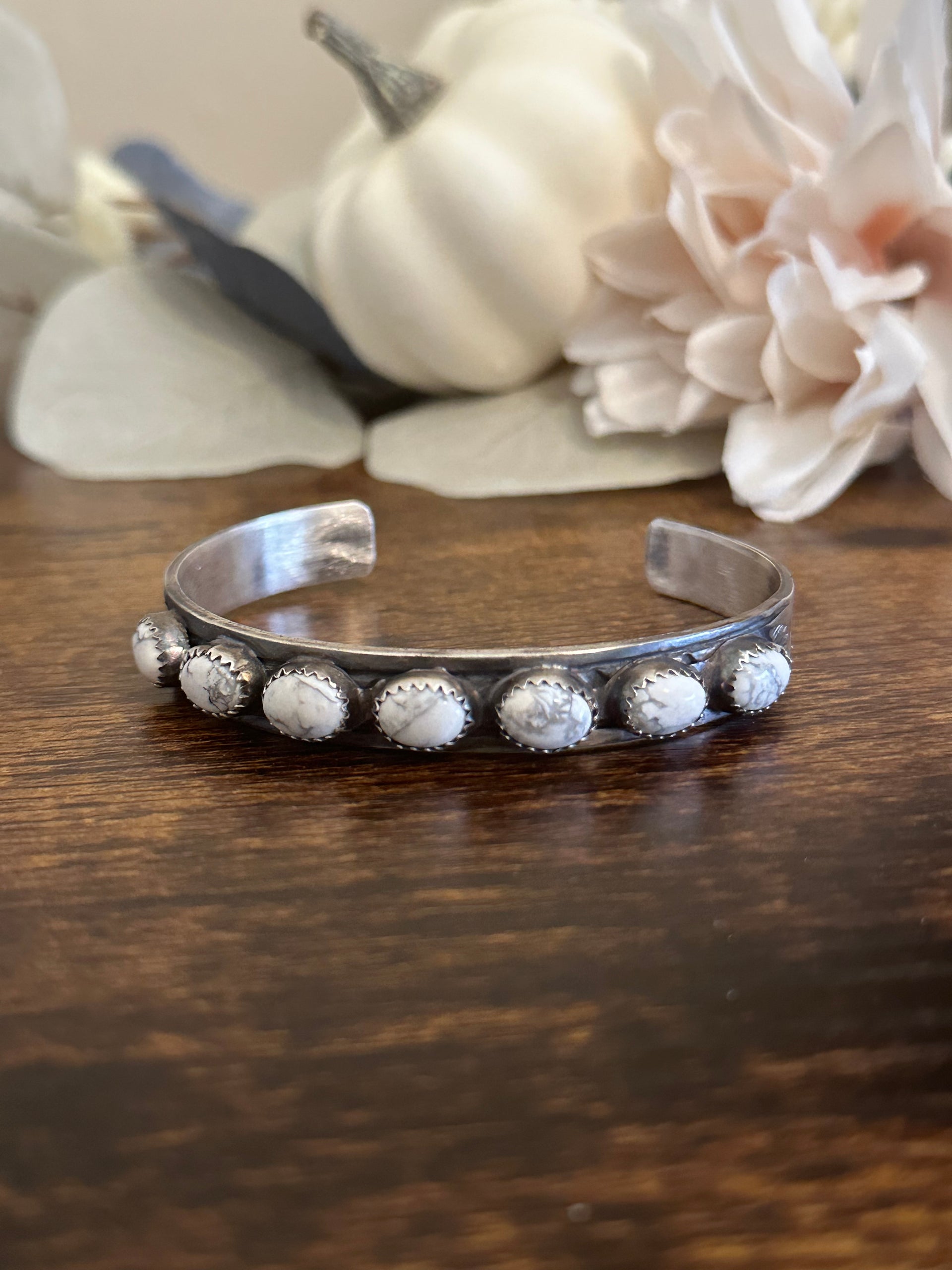 Rick Enriquez Howlite & Sterling Silver Cuff Bracelet