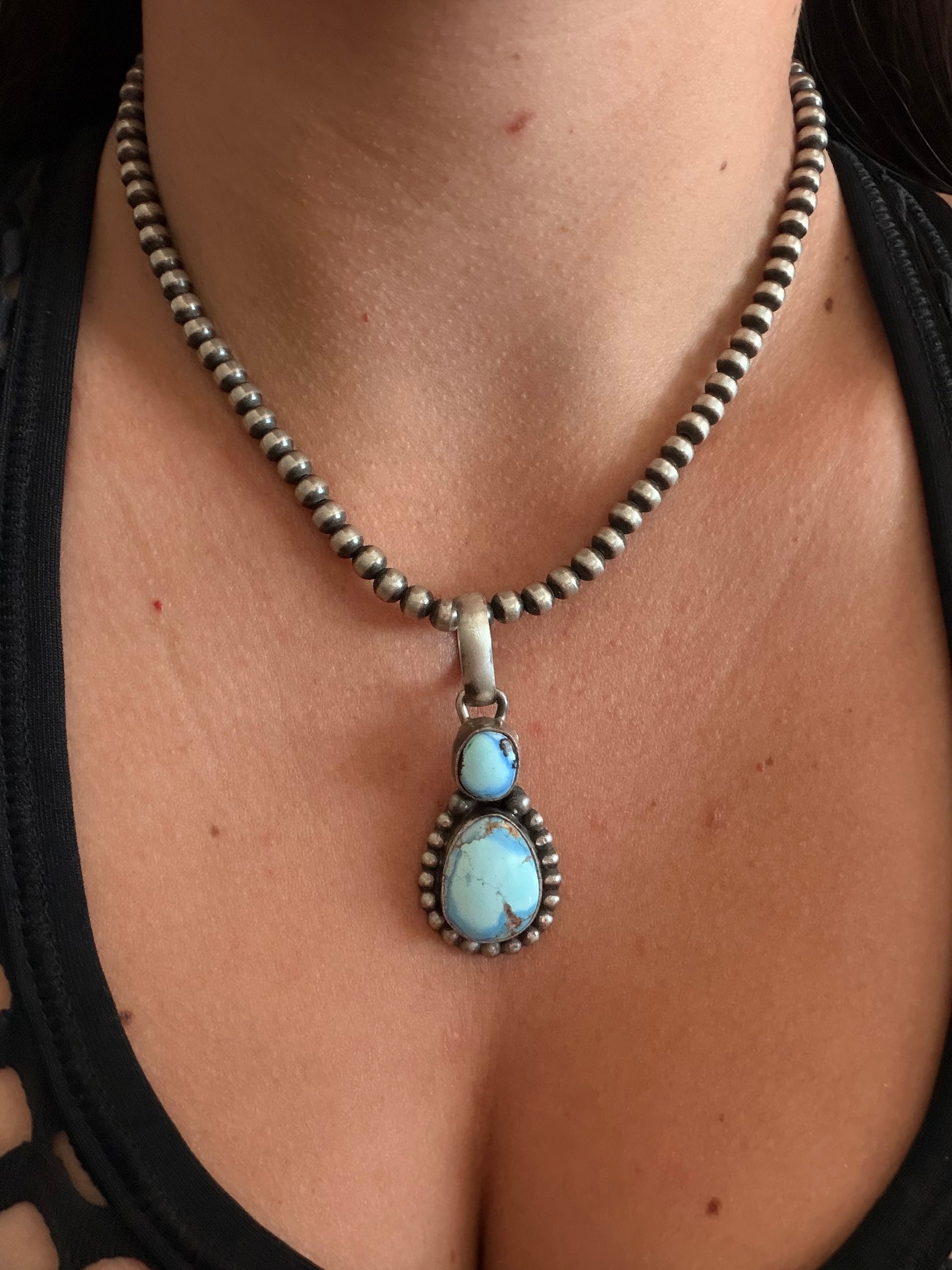 Darrin Livingston Golden Hills Turquoise & Sterling Silver Pendant