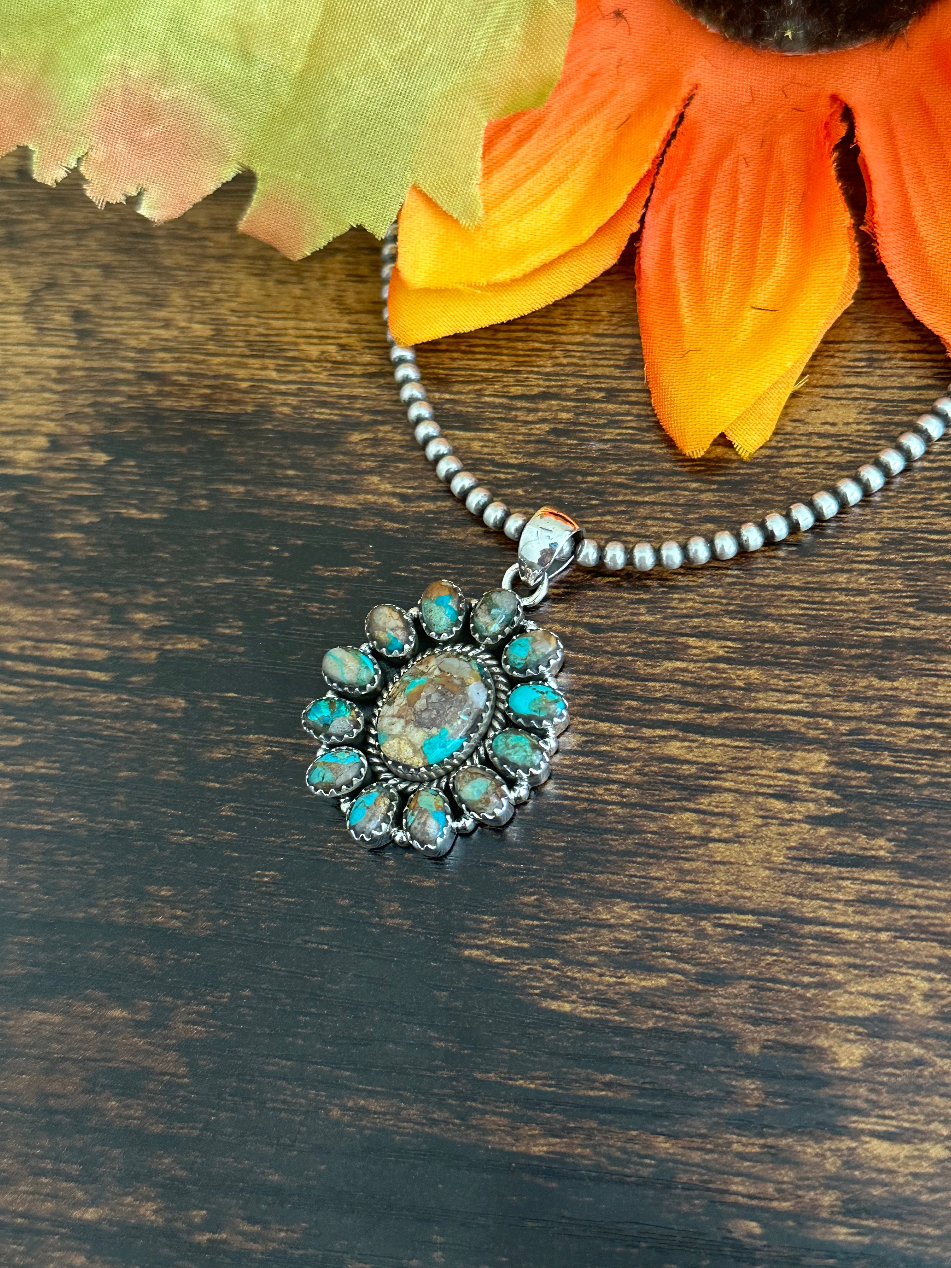 Southwest Handmade Sterling Silver Cluster Pendant