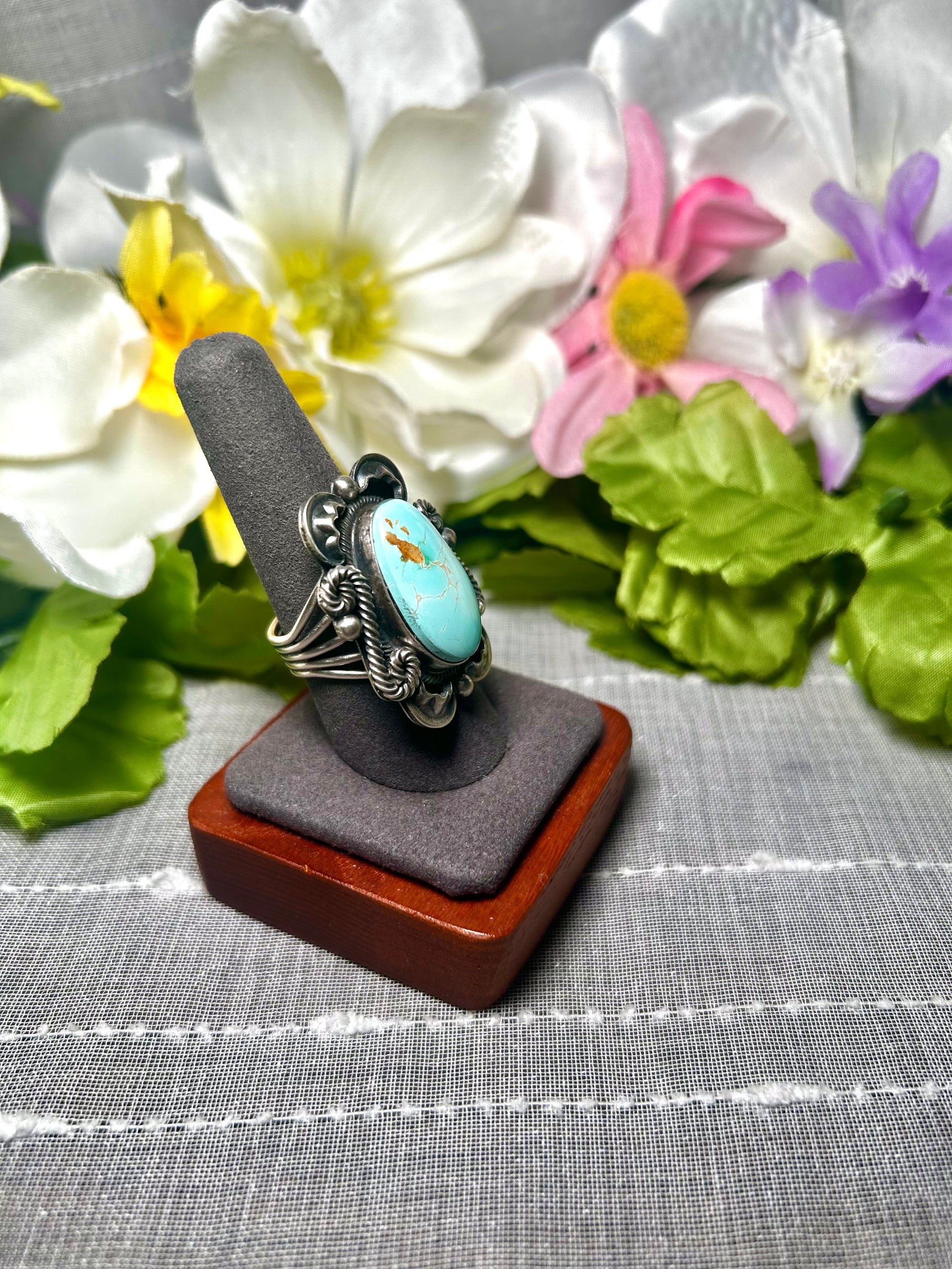 Randy Boyd Royston Turquoise & Sterling Silver Ring Size 8.75