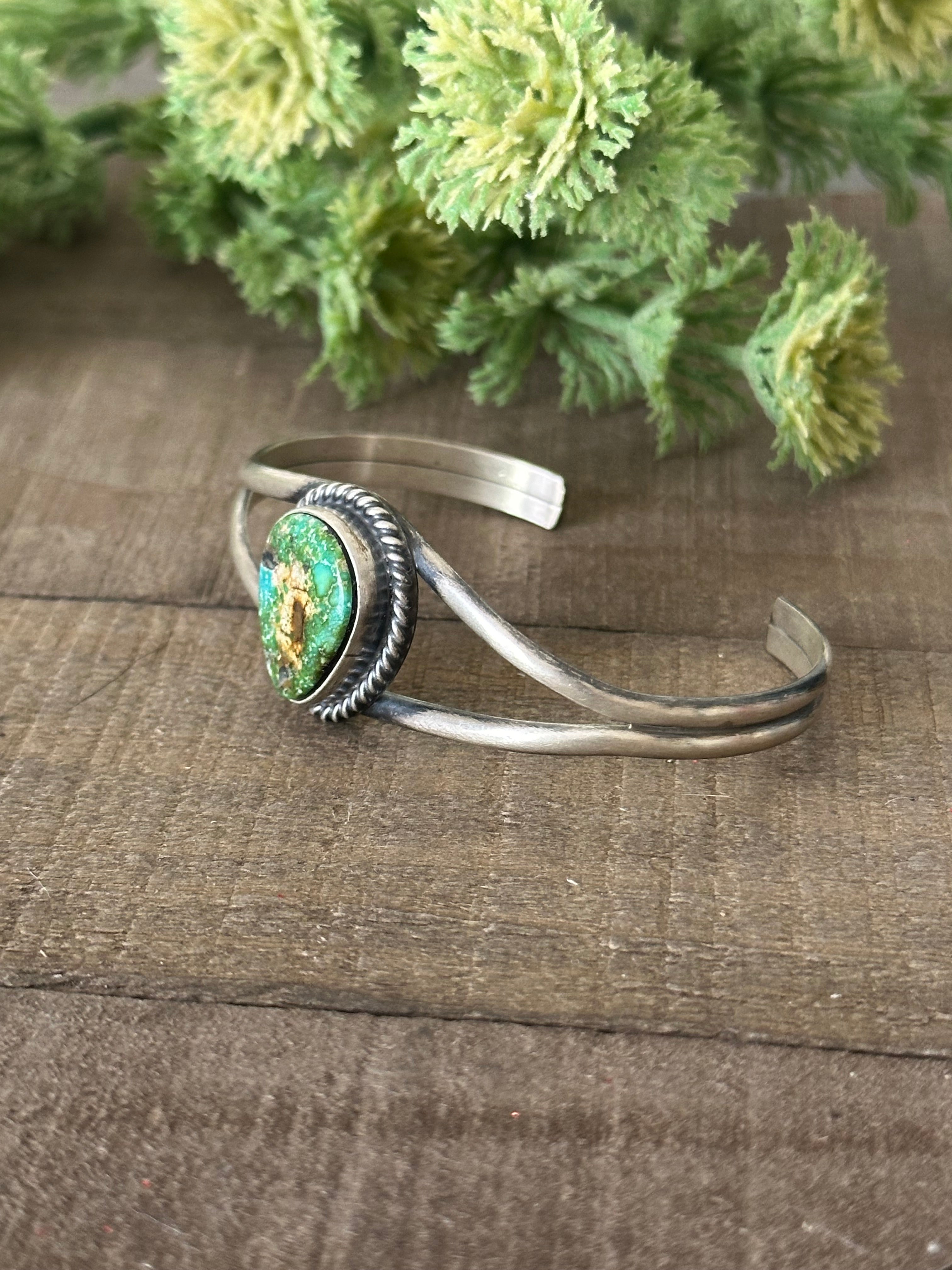 Dave Skeets Sonoran Gold Turquoise & Sterling Silver Cuff Bracelet