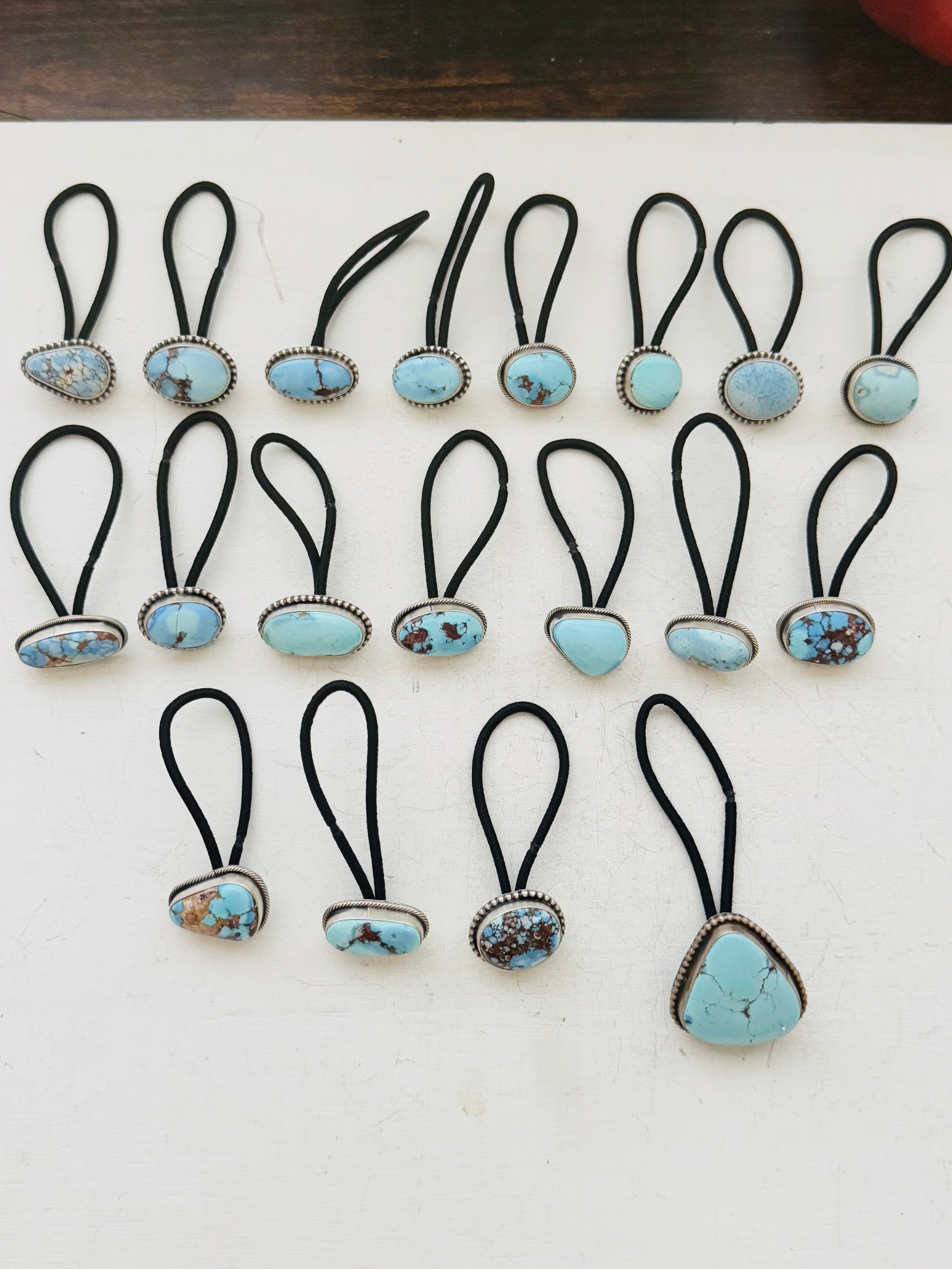 Eddie Yazzie Golden Hills Turquoise & Sterling Silver Ponytail Holder