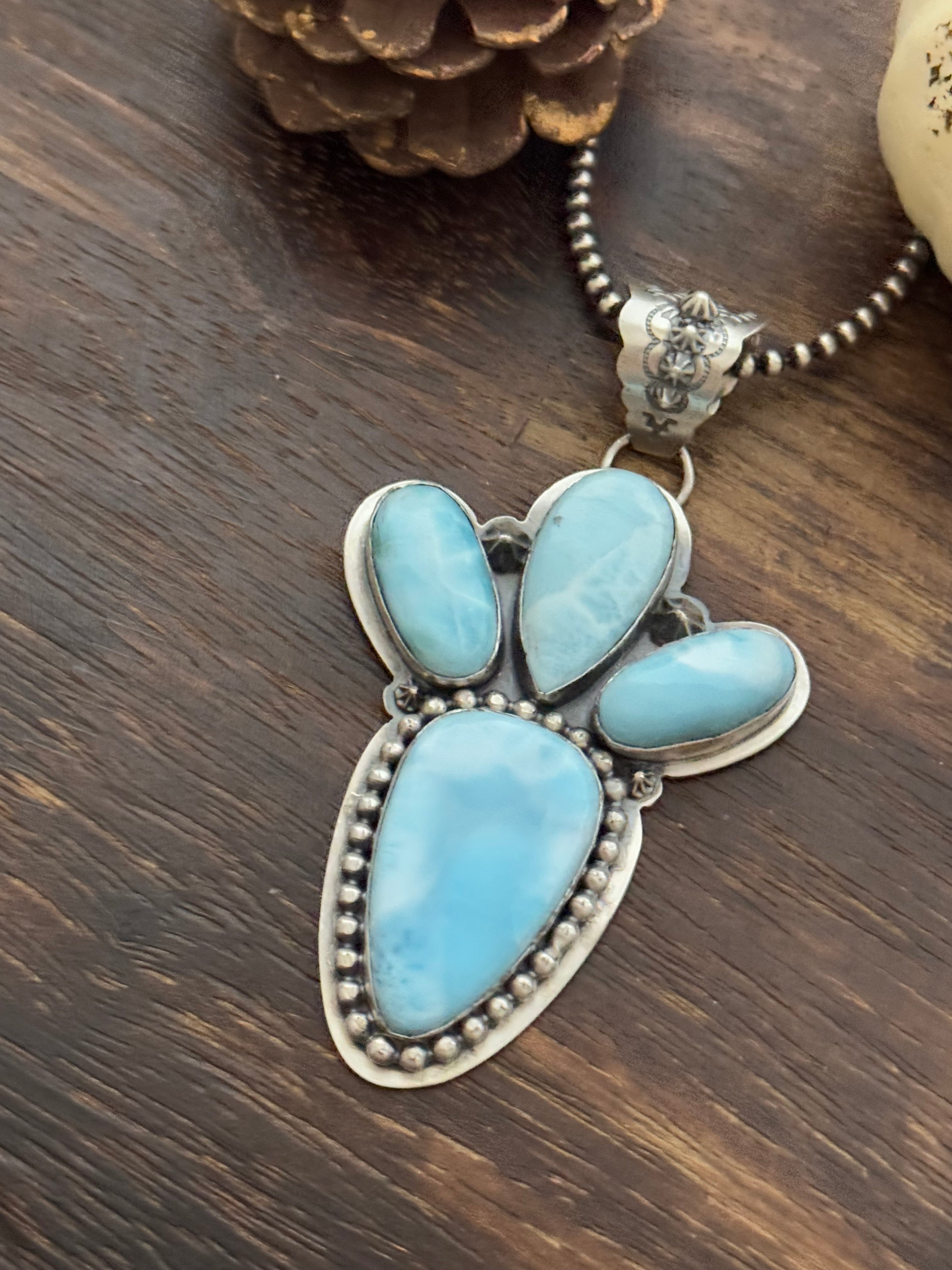 Kevin Begay Larimar & Sterling Silver Pendant