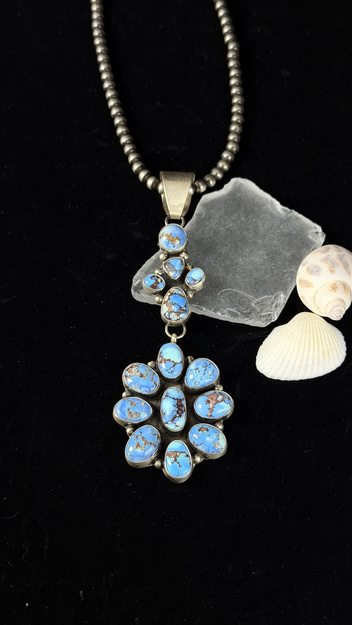 Ella Peters Golden Hills Turquoise & Sterling Silver Cluster Pendant