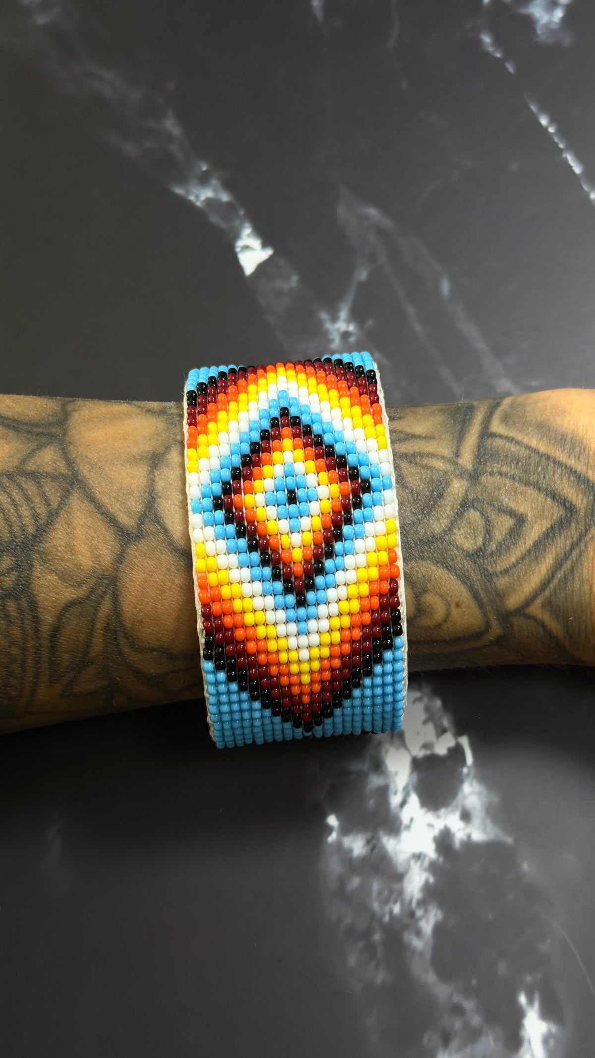 Navajo Made Beaded Cuff Bracelet