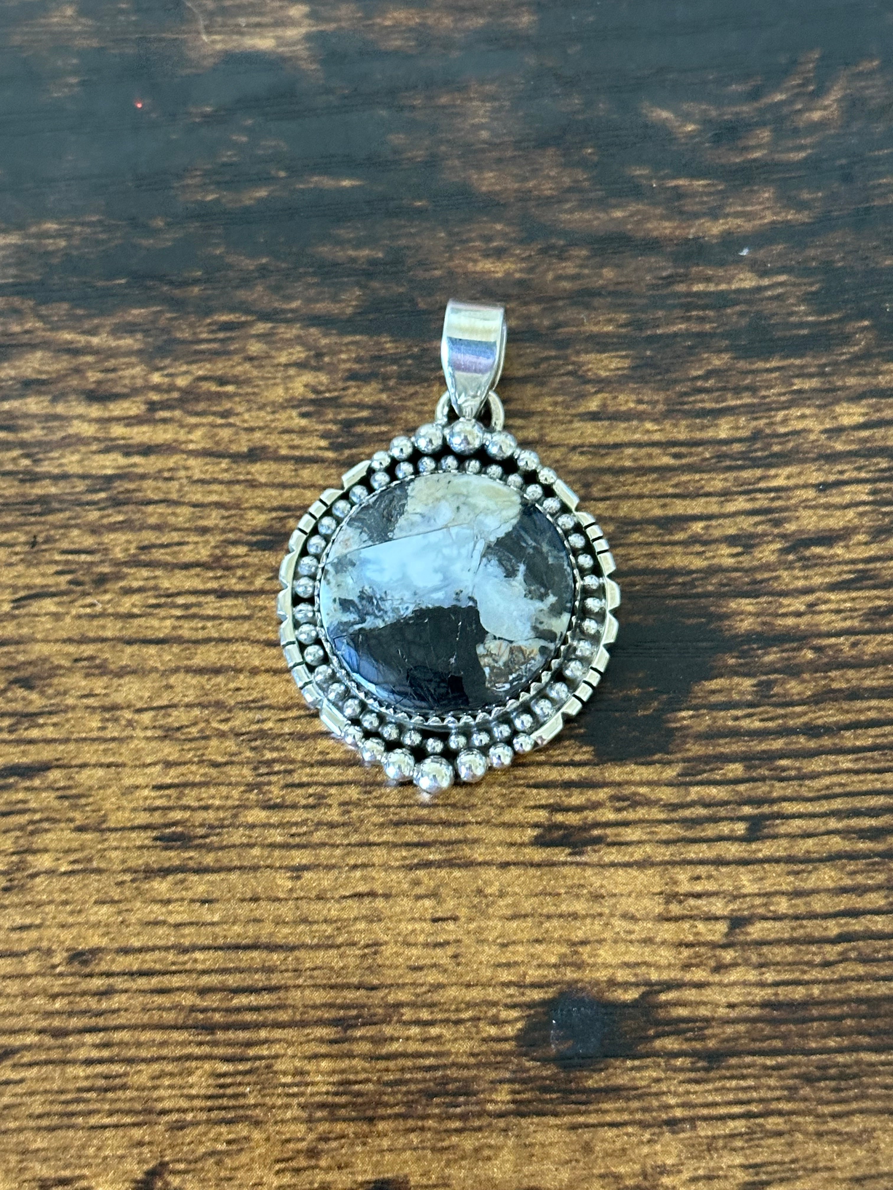 Southwest Handmade White Buffalo & Sterling Silver Pendant