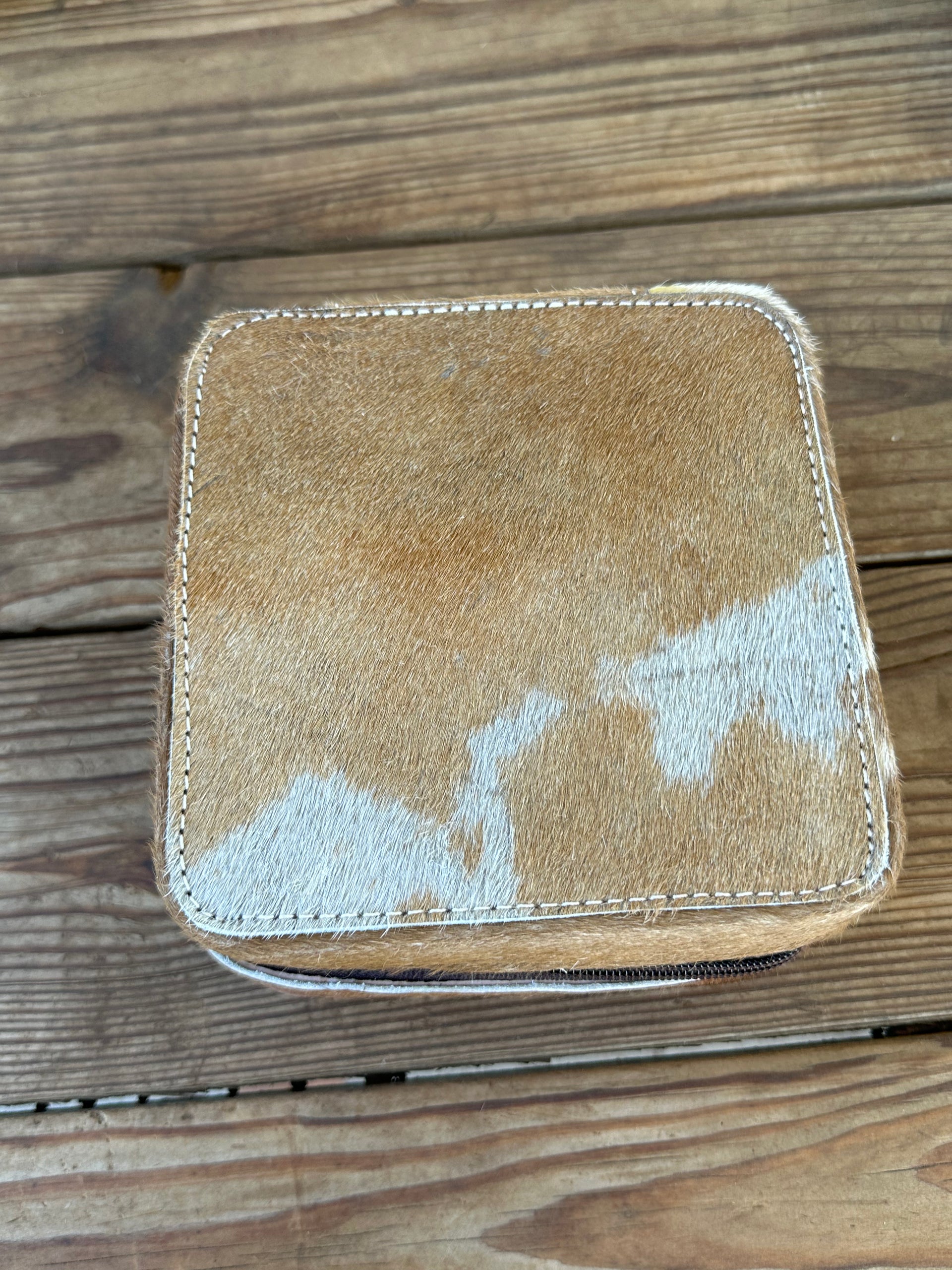 Genuine Leather Cowhide Jewelry Box
