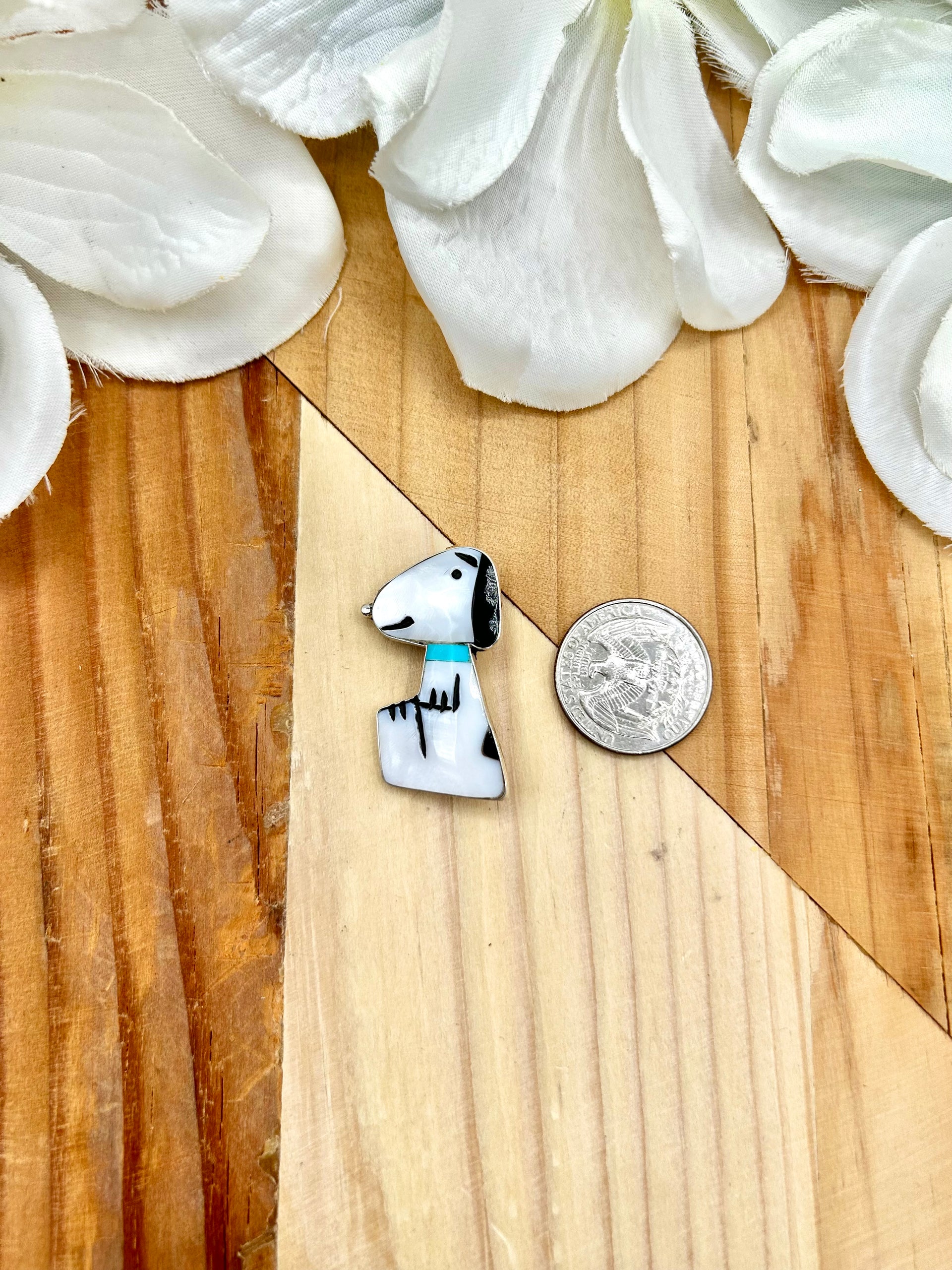 Zuni Made Multi Stone & Sterling Silver Pin