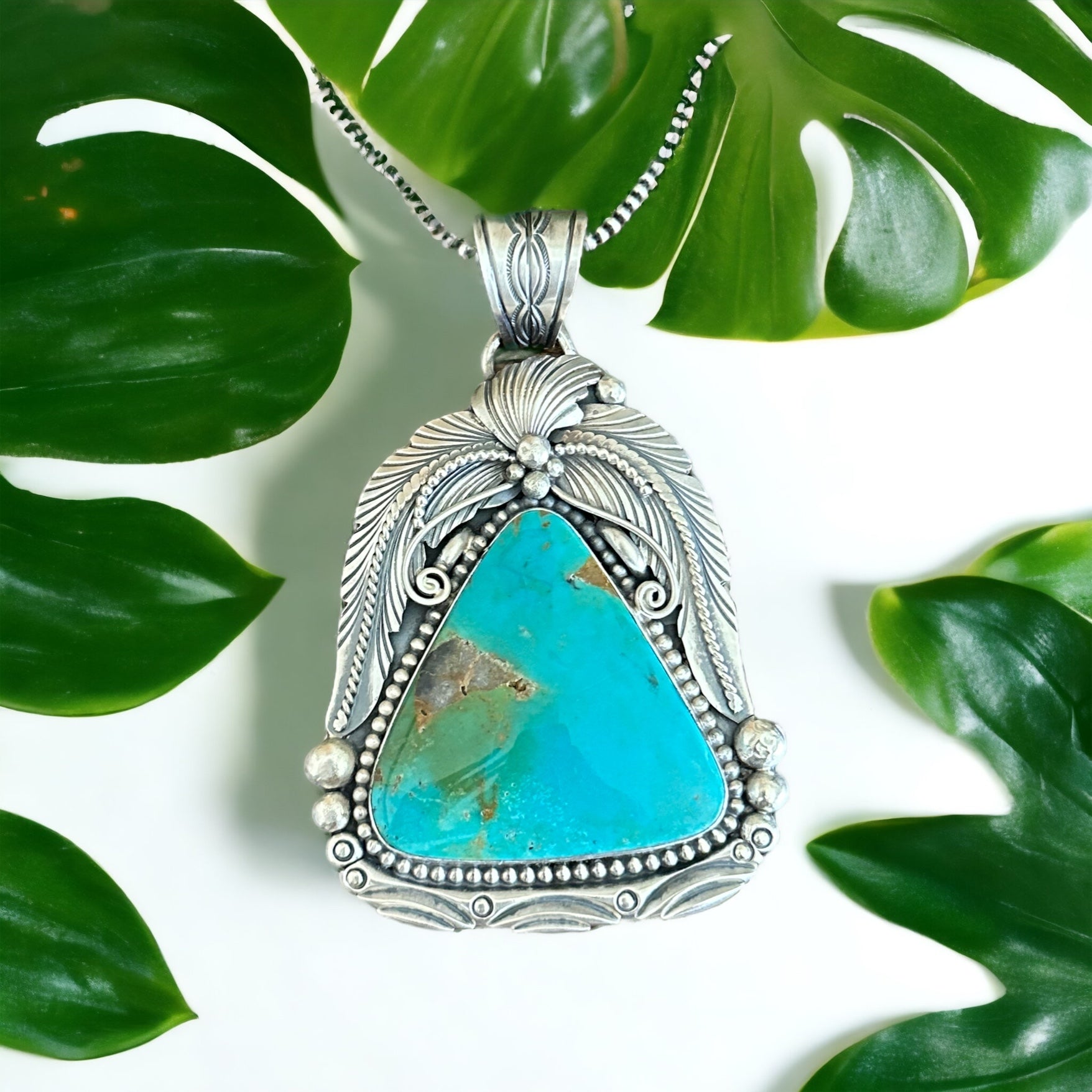 Tony Yazzie Royston Turquoise & Sterling Silver Pendant