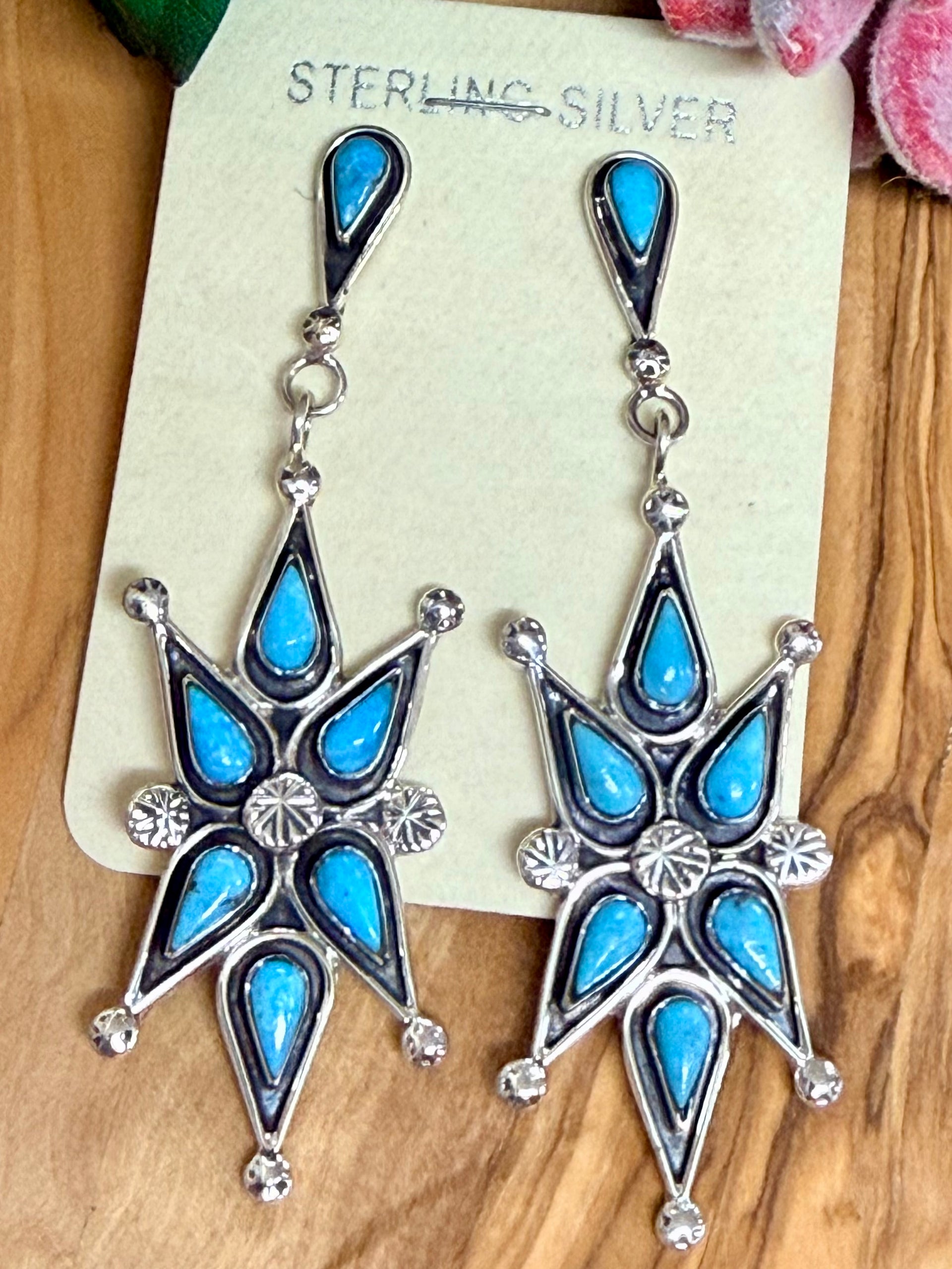 Southwest Handmade Turquoise & Sterling Silver Earrings