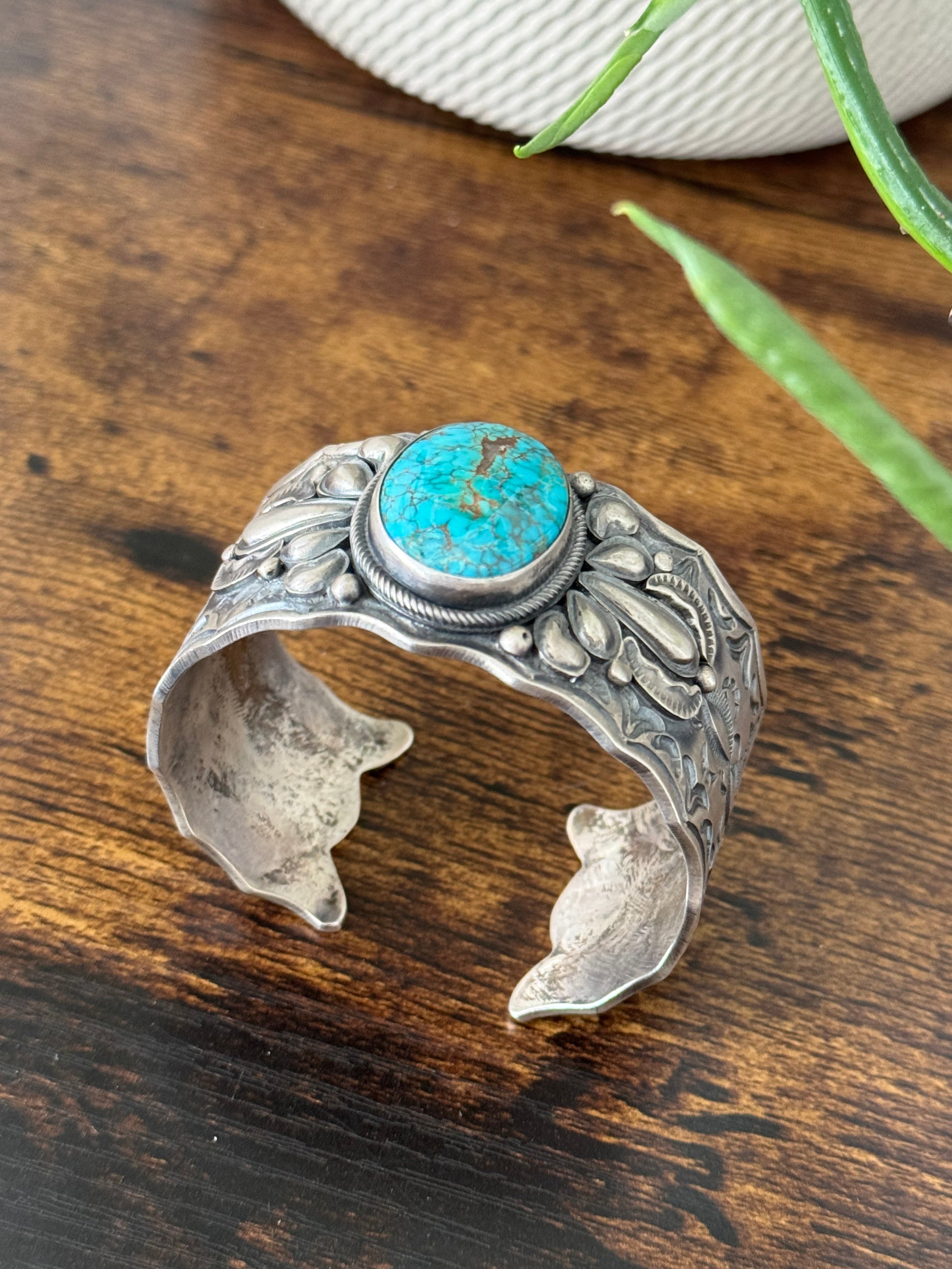 Sheila Tso Kingman Turquoise & Sterling Silver Cuff Bracelet