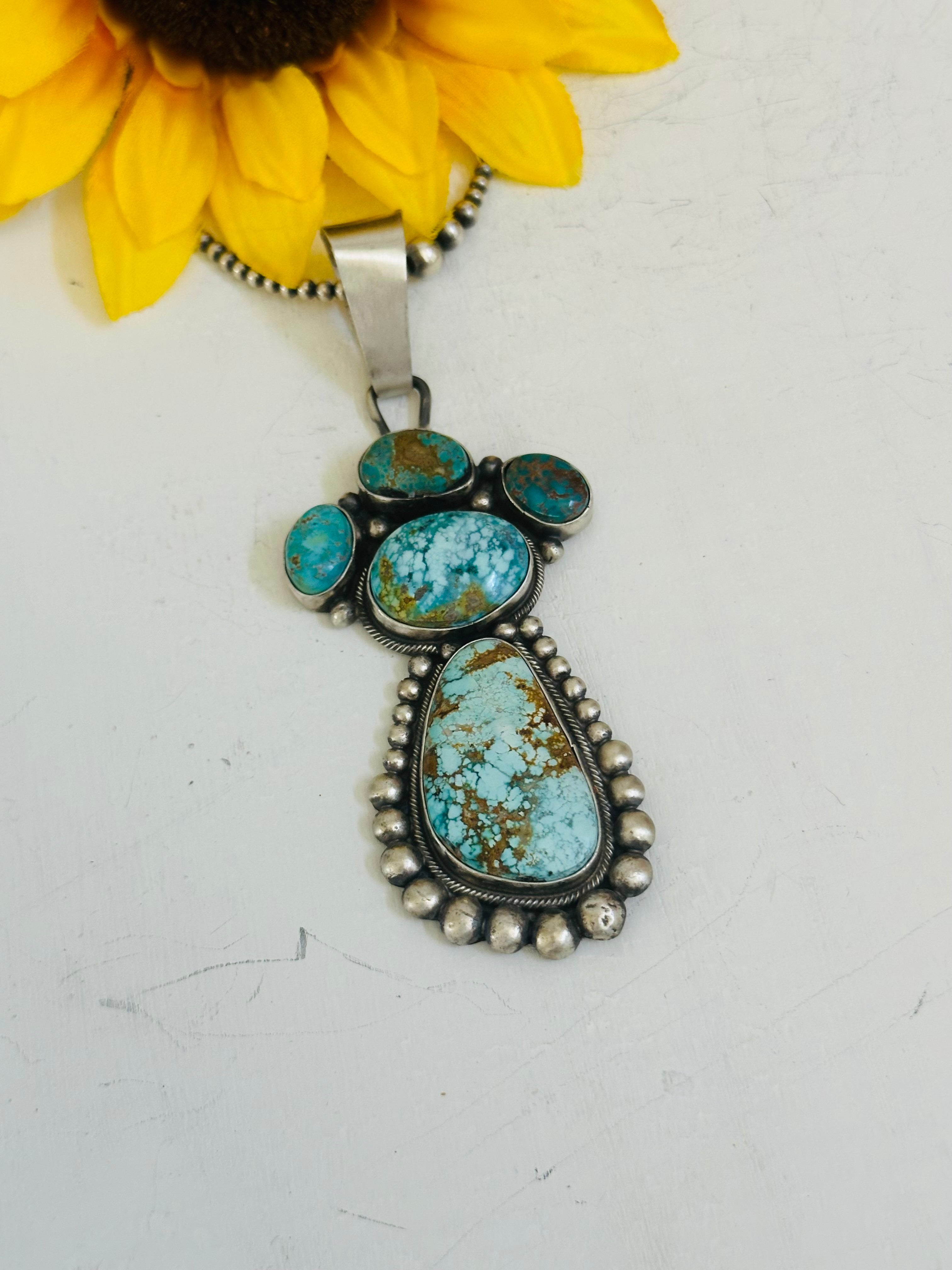 Shelia Becenti Royston Turquoise & Sterling Silver Pendant