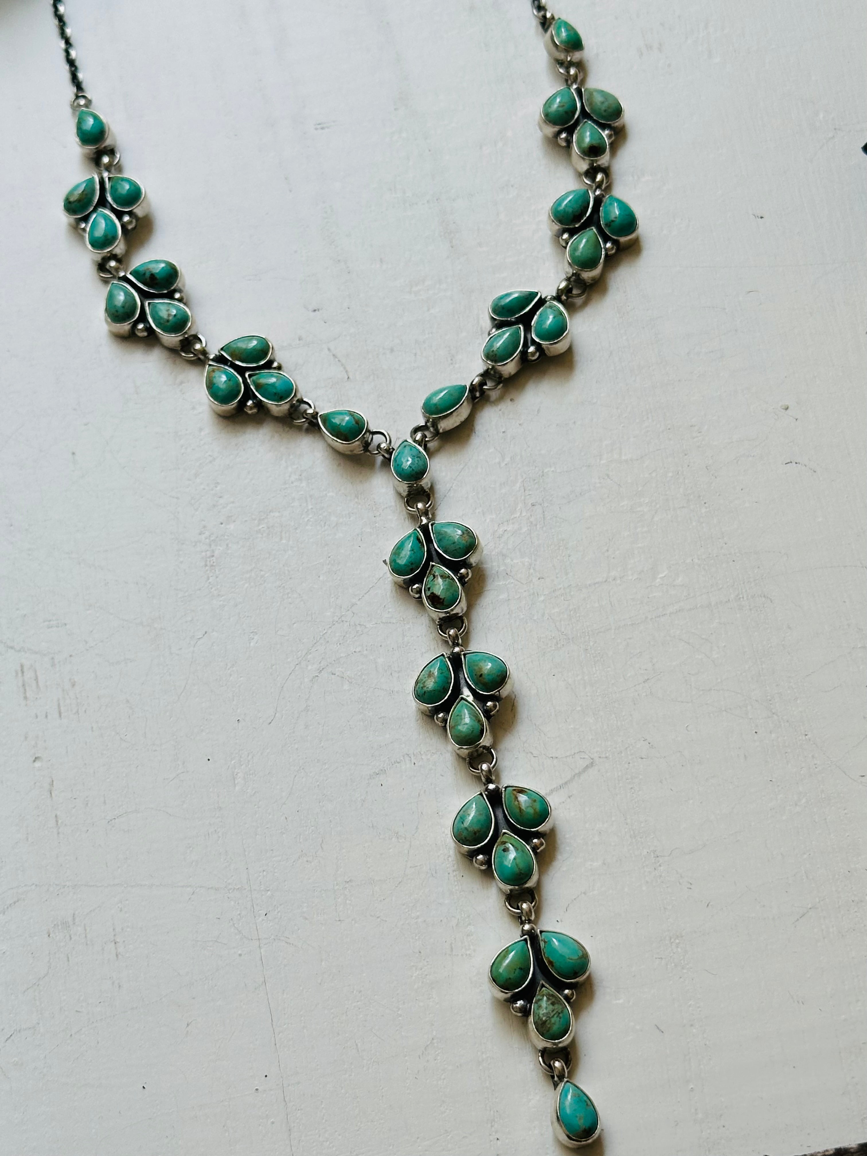 Larry Kaye Kingman Turquoise & Sterling Silver Cluster Necklace Set