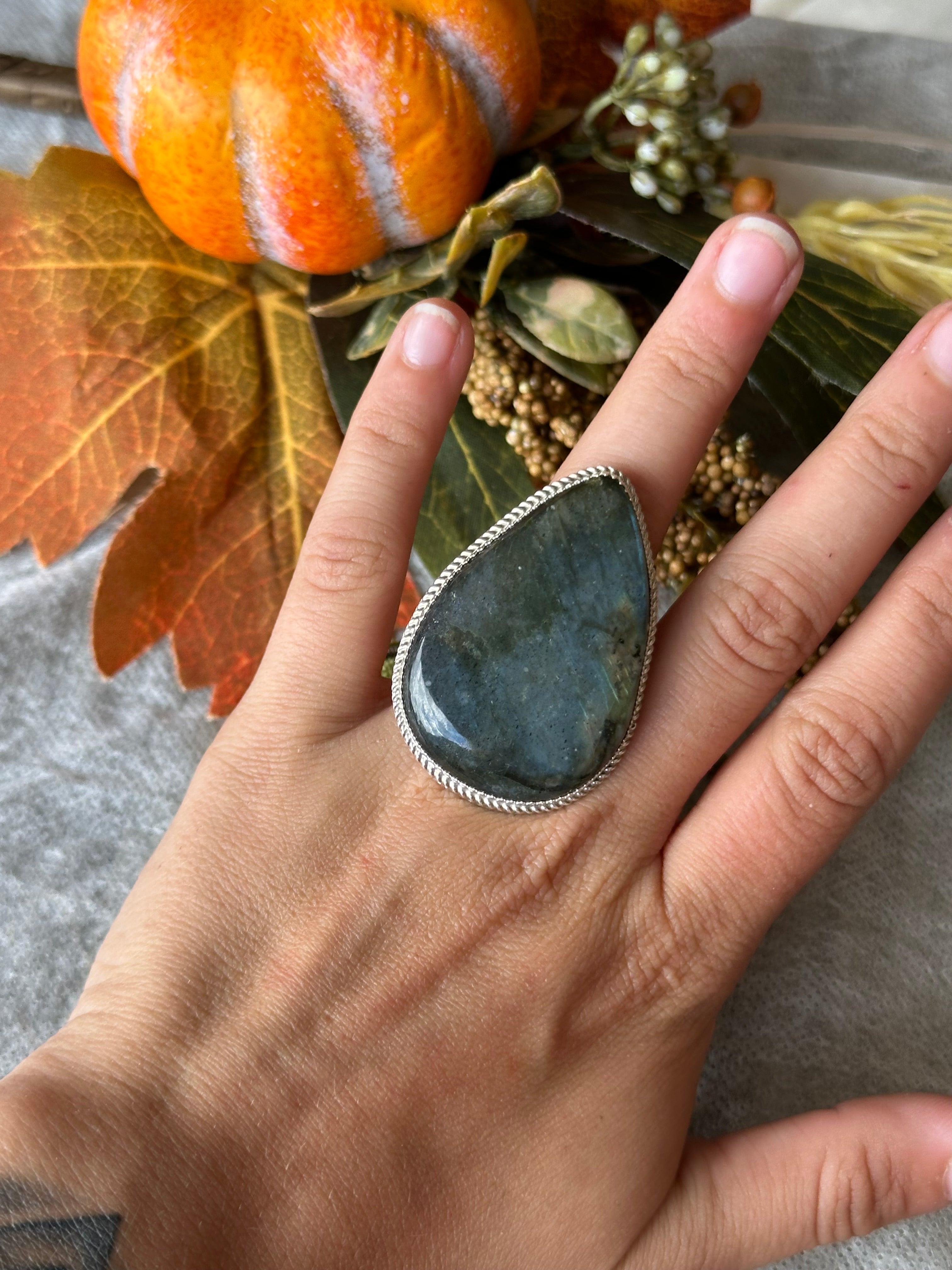 Reda Galvan Labradorite & Sterling Silver Ring Size 8.5