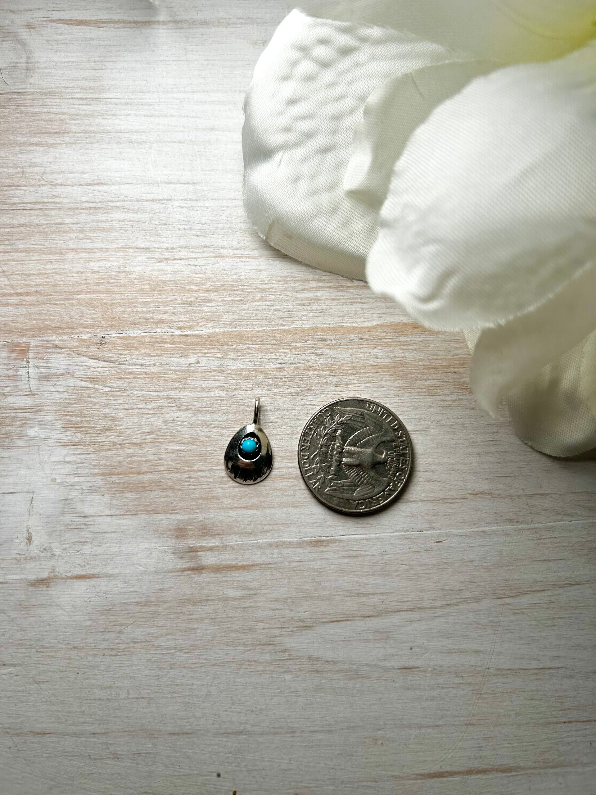 Navajo Made Kingman Turquoise & Sterling Silver Pendant