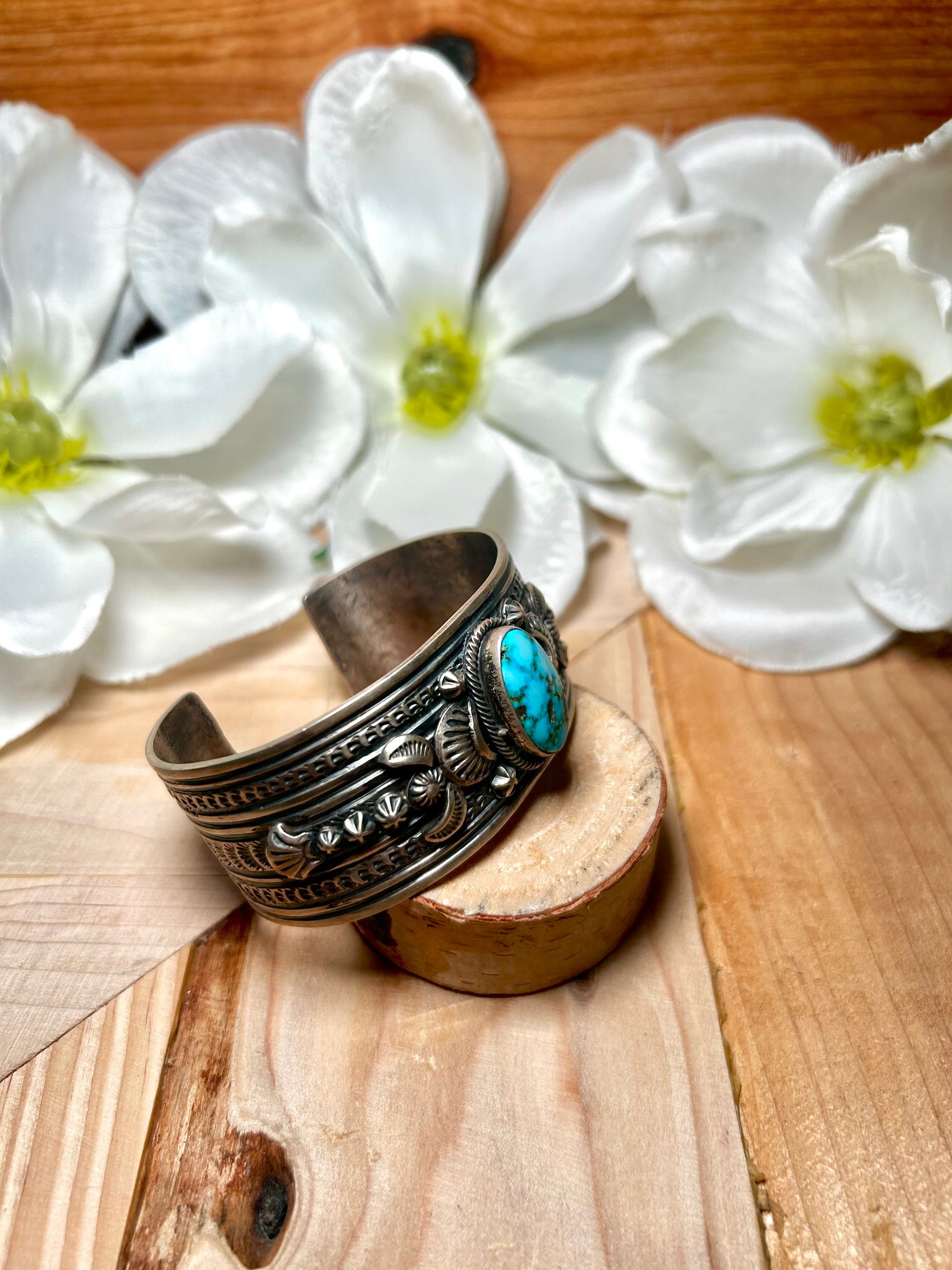 Gilbert Tom Kingman Turquoise & Sterling Silver Cuff Bracelet