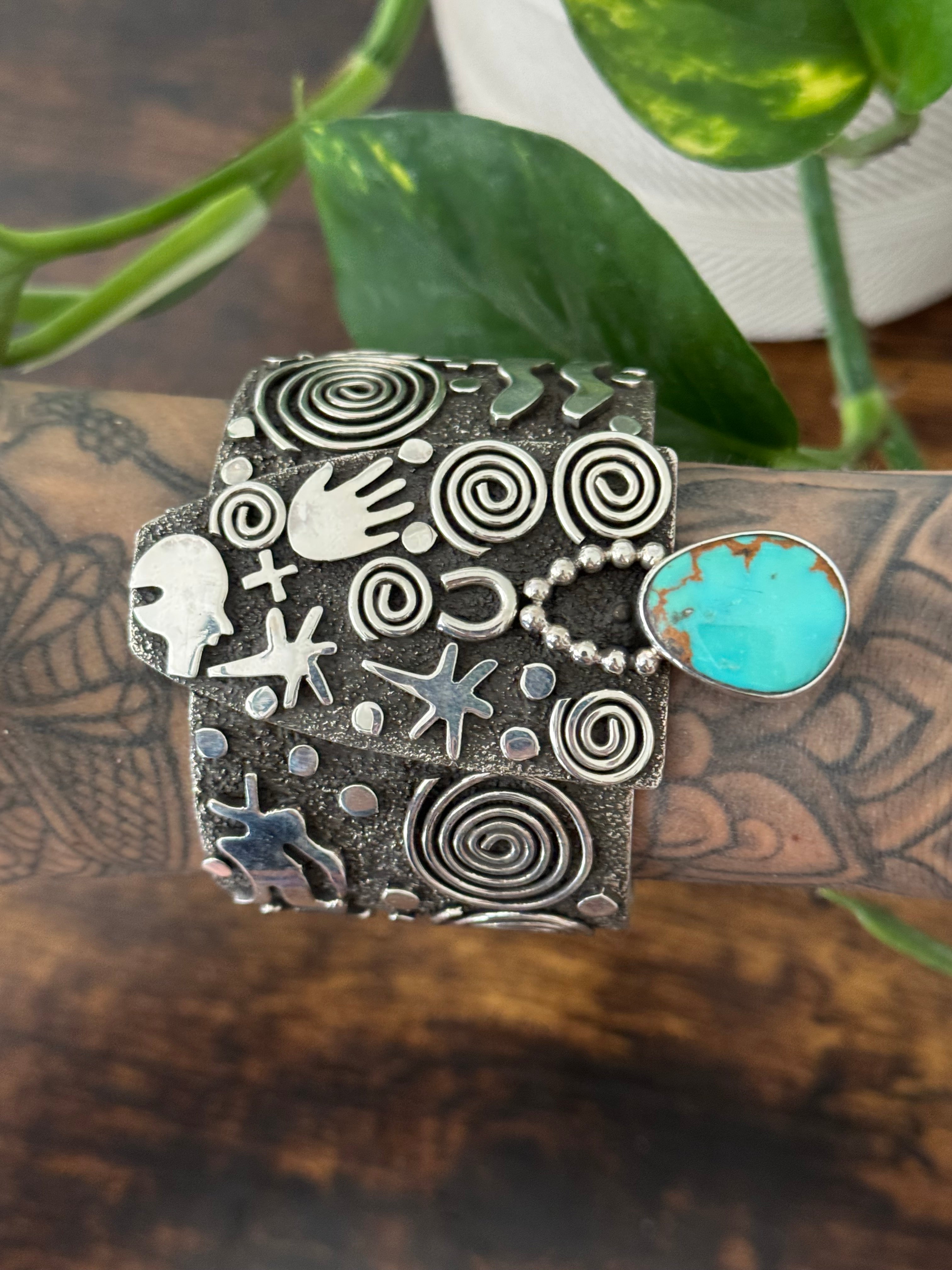 Alex Sanchez Kingman Turquoise & Sterling Silver Cuff Bracelet