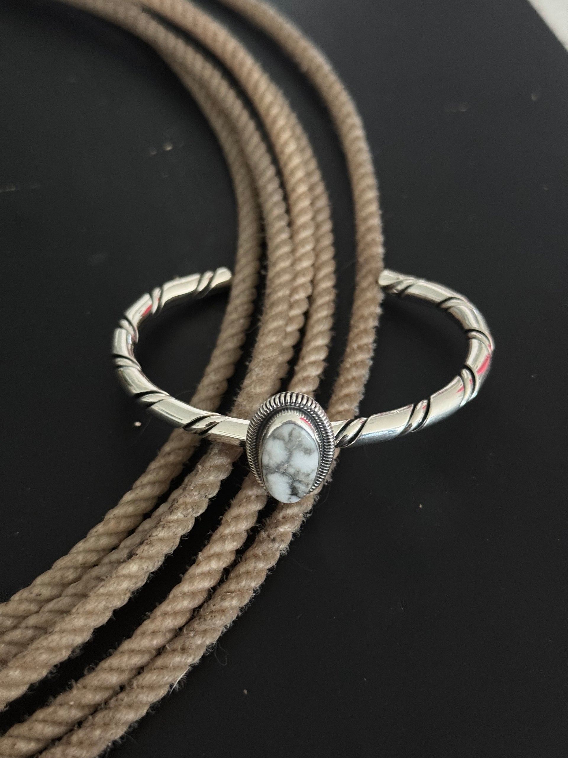 Wydell Billie White Buffalo & Sterling Silver Cuff Bracelet