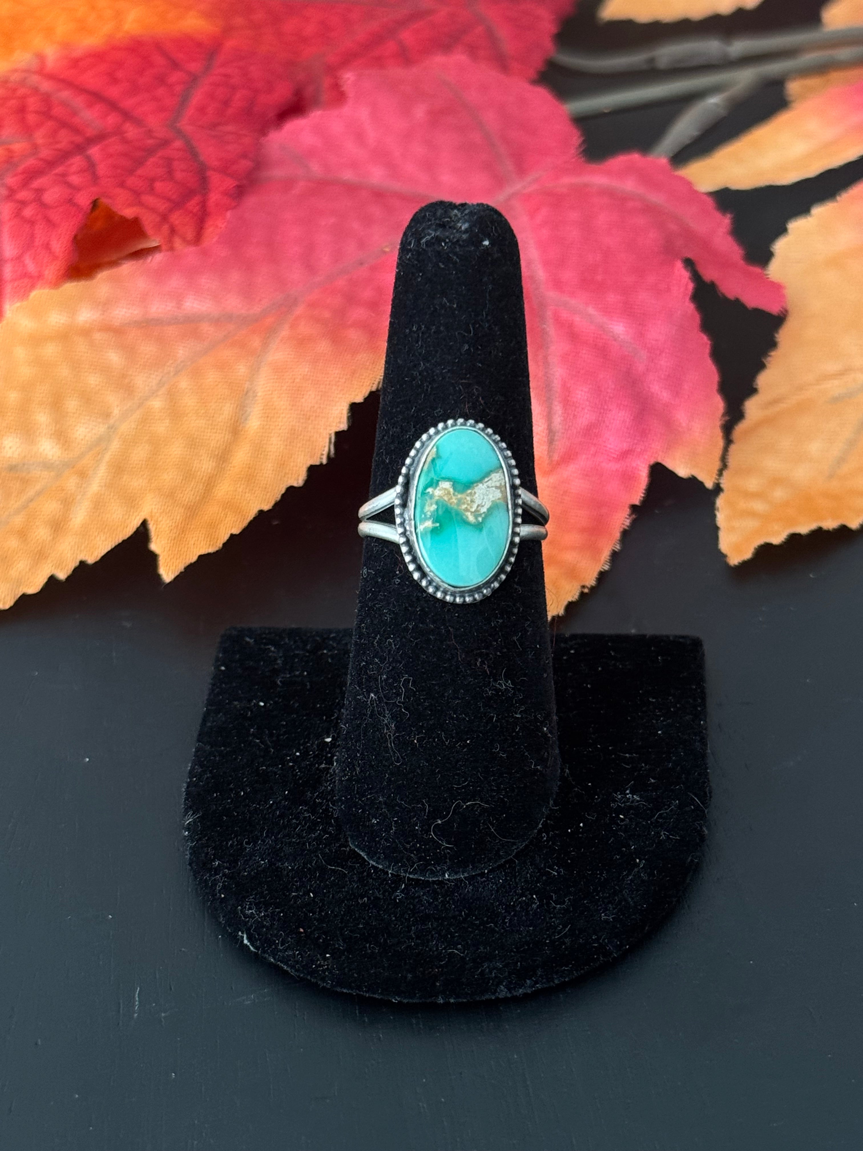 Navajo Made Emerald Valley Turquoise & Sterling Silver Ring