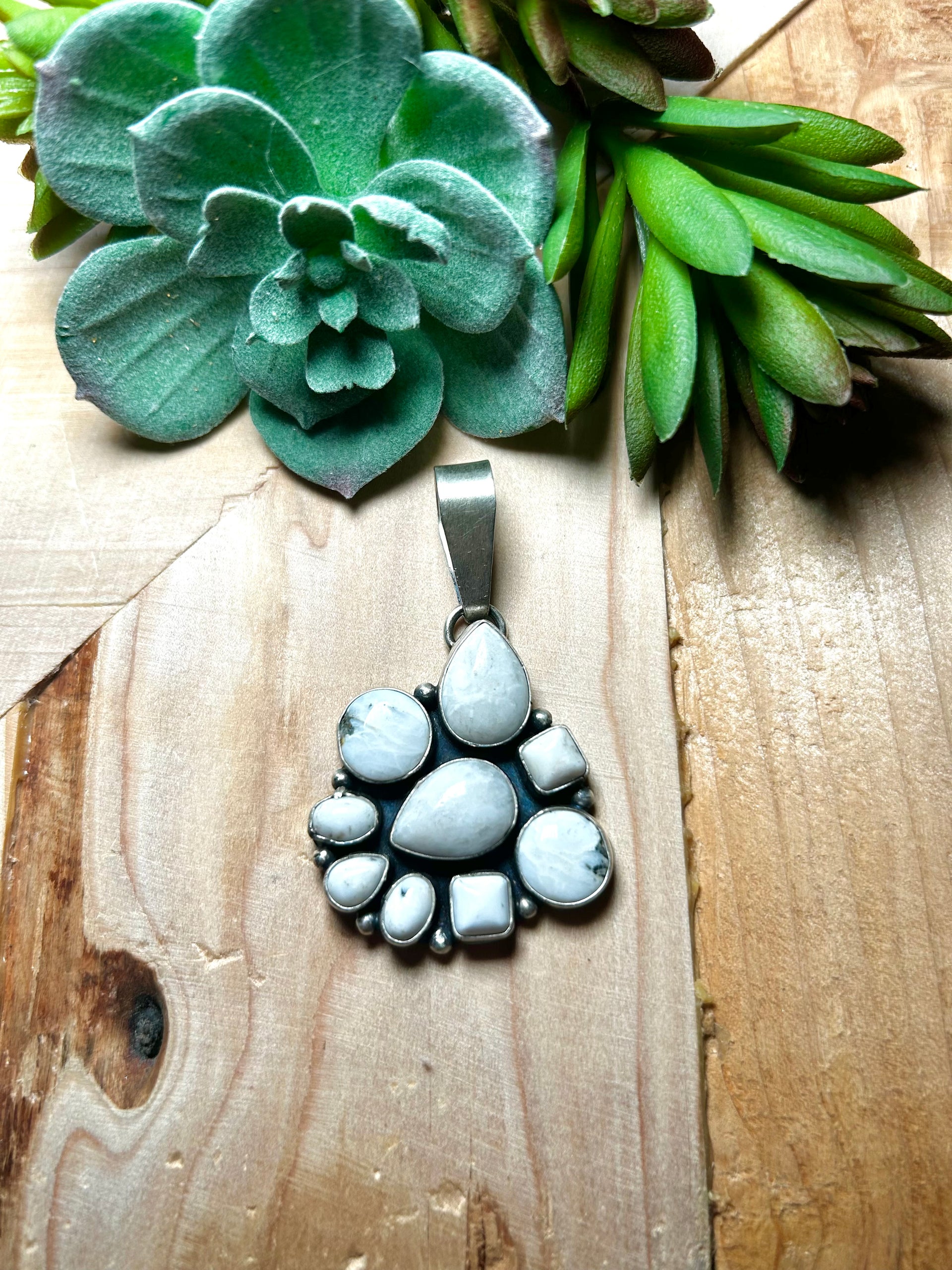 Betty Tom White Buffalo & Sterling Silver Pendant