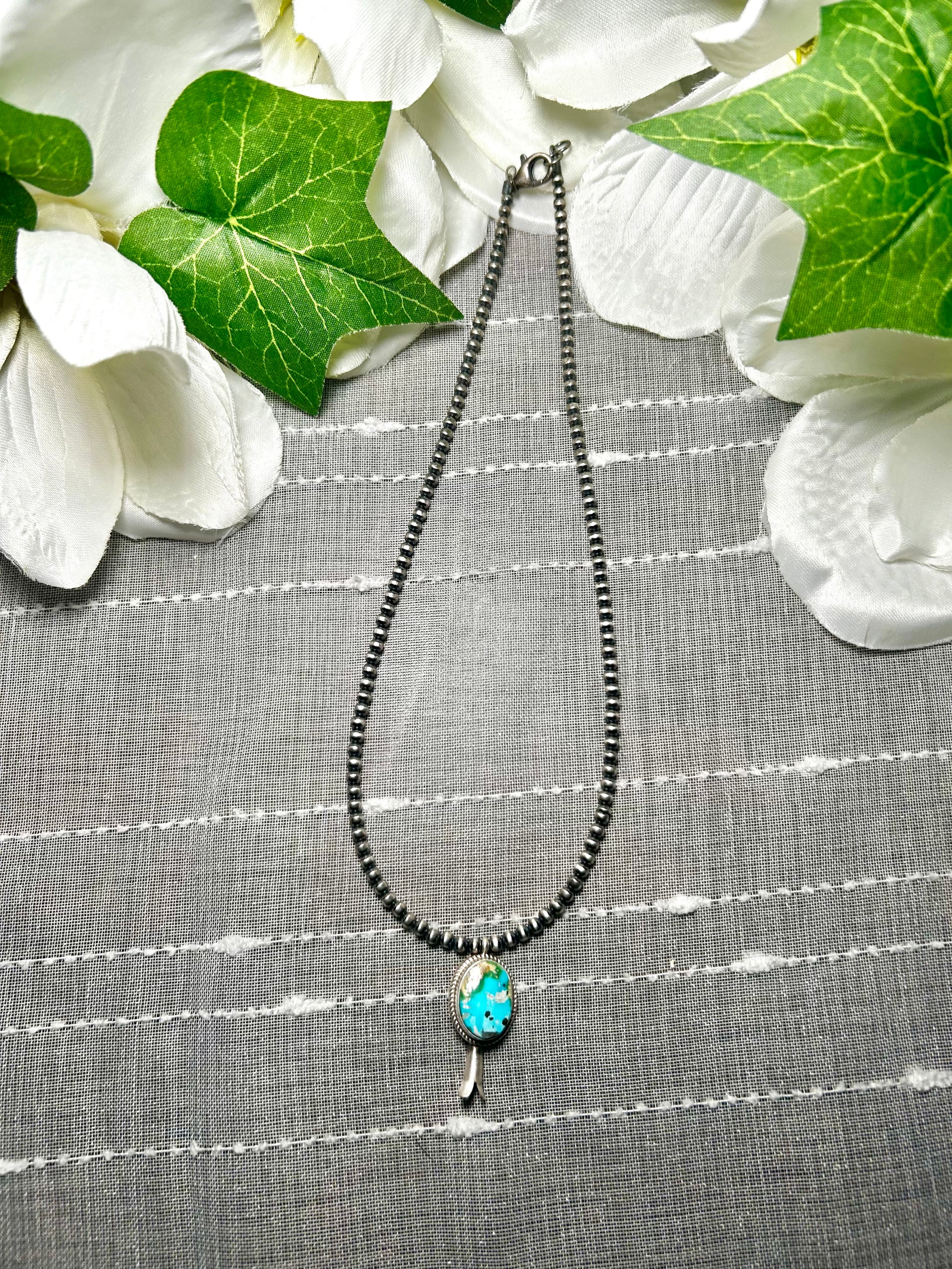 George Rios Blue Ridge Turquoise & Sterling Silver Necklace