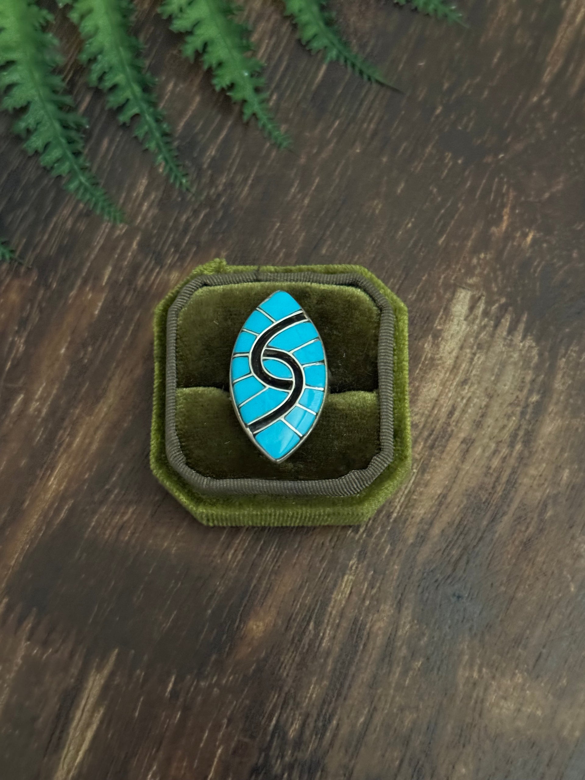 Amy Locaspino Multi Stone & Sterling Silver Inlay Ring Size 6.5