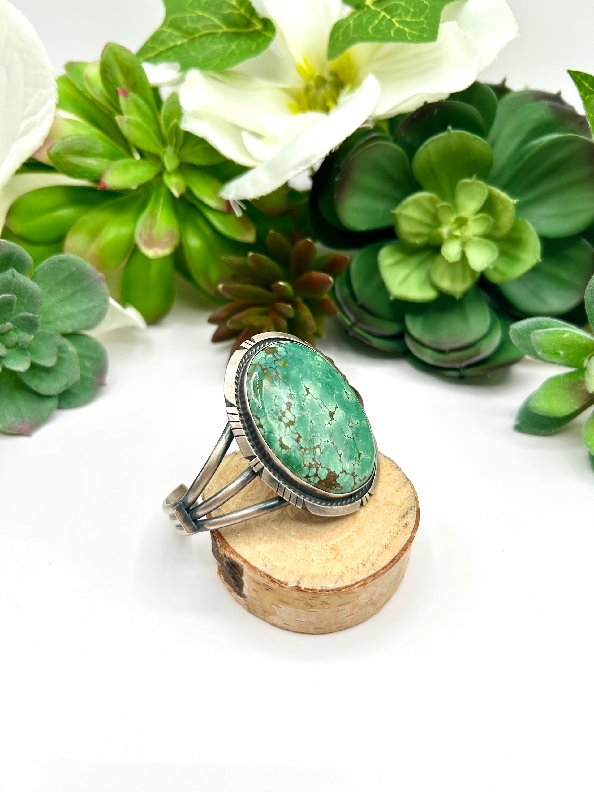Dave Skeets Kingman Turquoise & Sterling Silver Cuff Bracelet