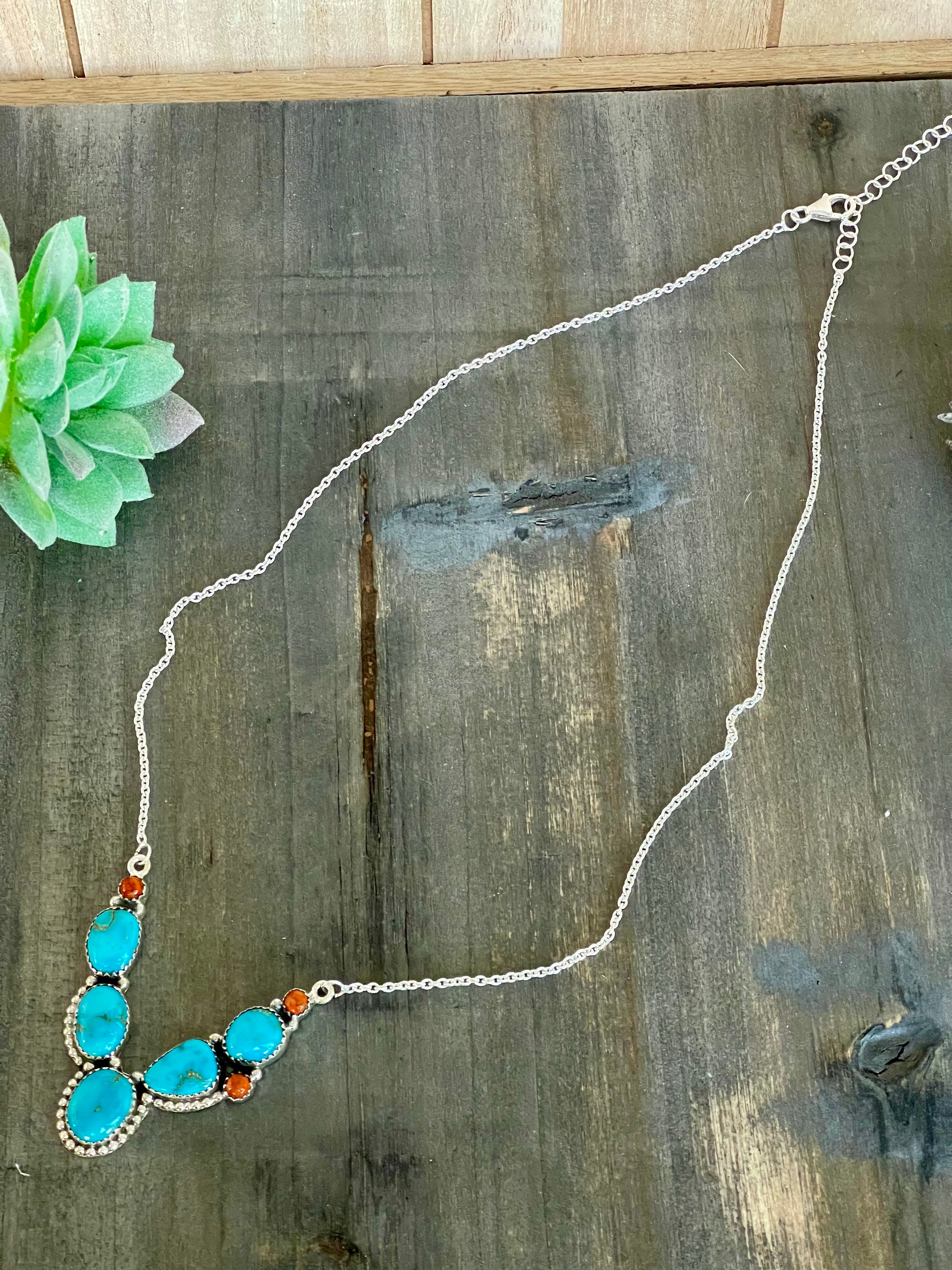 Southwest Handmade Multi Stone & Sterling Silver Necklace