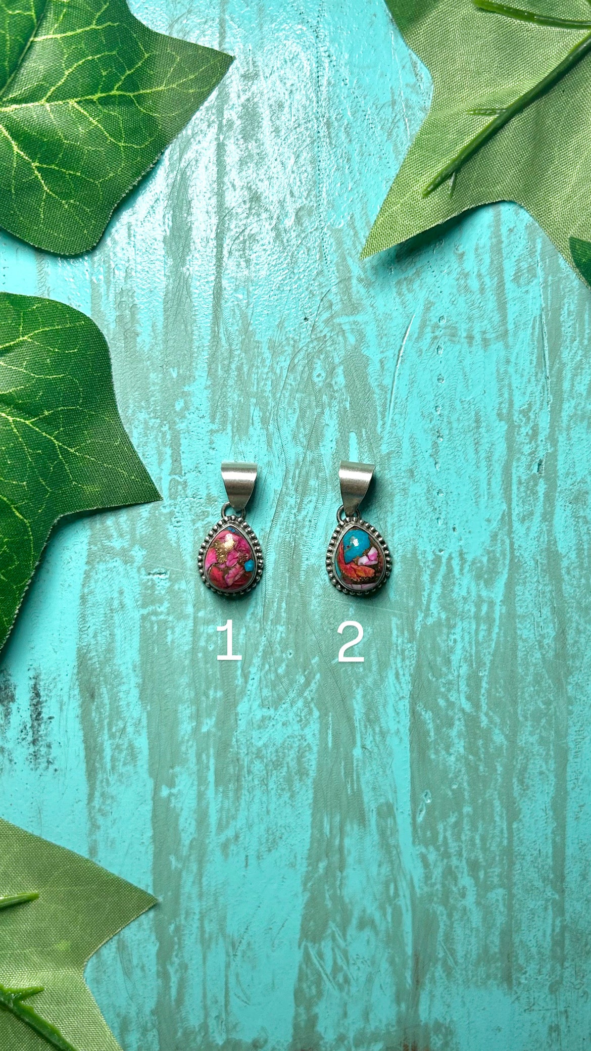 Navajo Made Mohave Turquoise & Sterling Silver Pendant