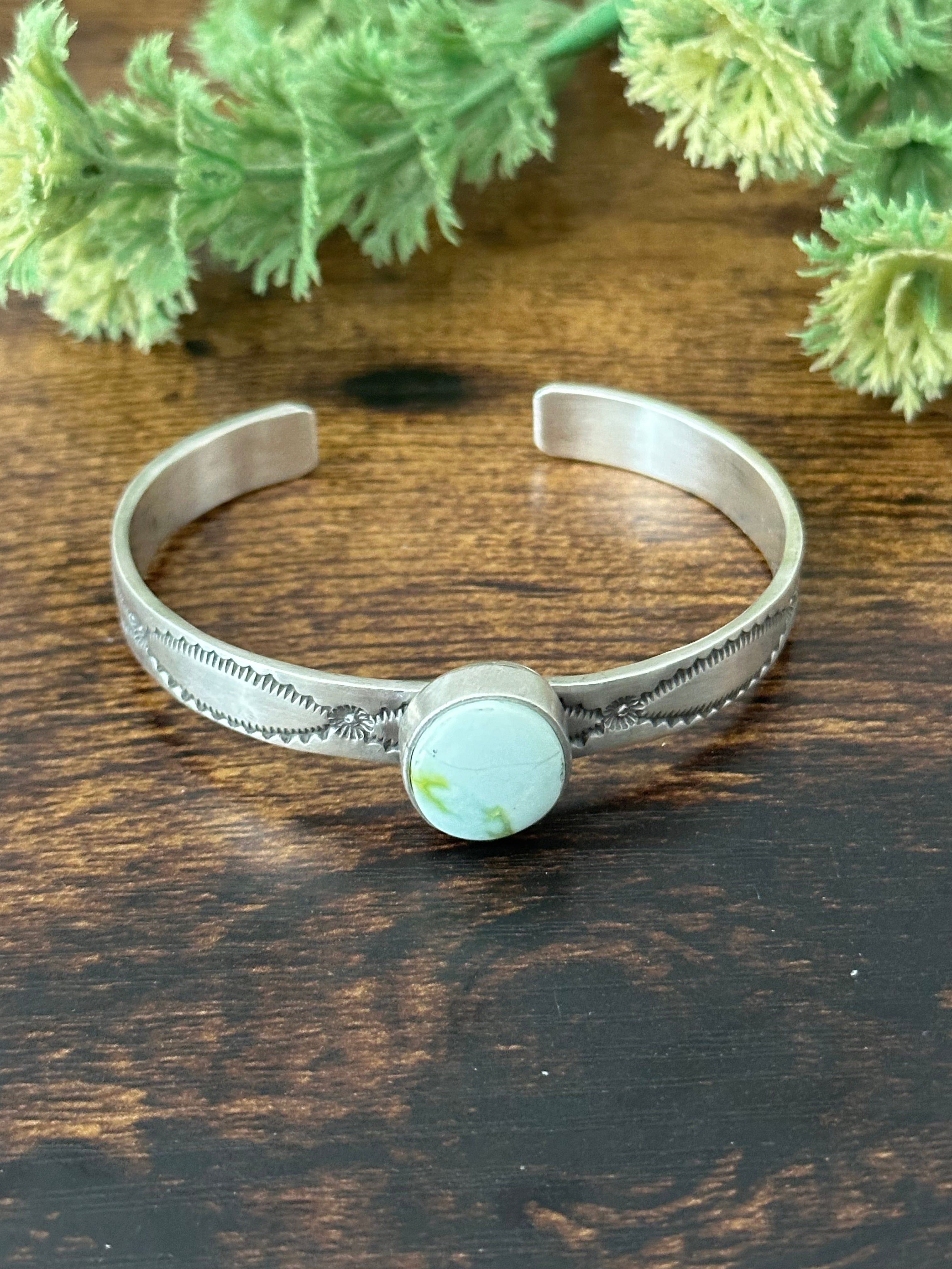 LeRoy James Palomino Variscite & Sterling Silver Cuff Bracelet