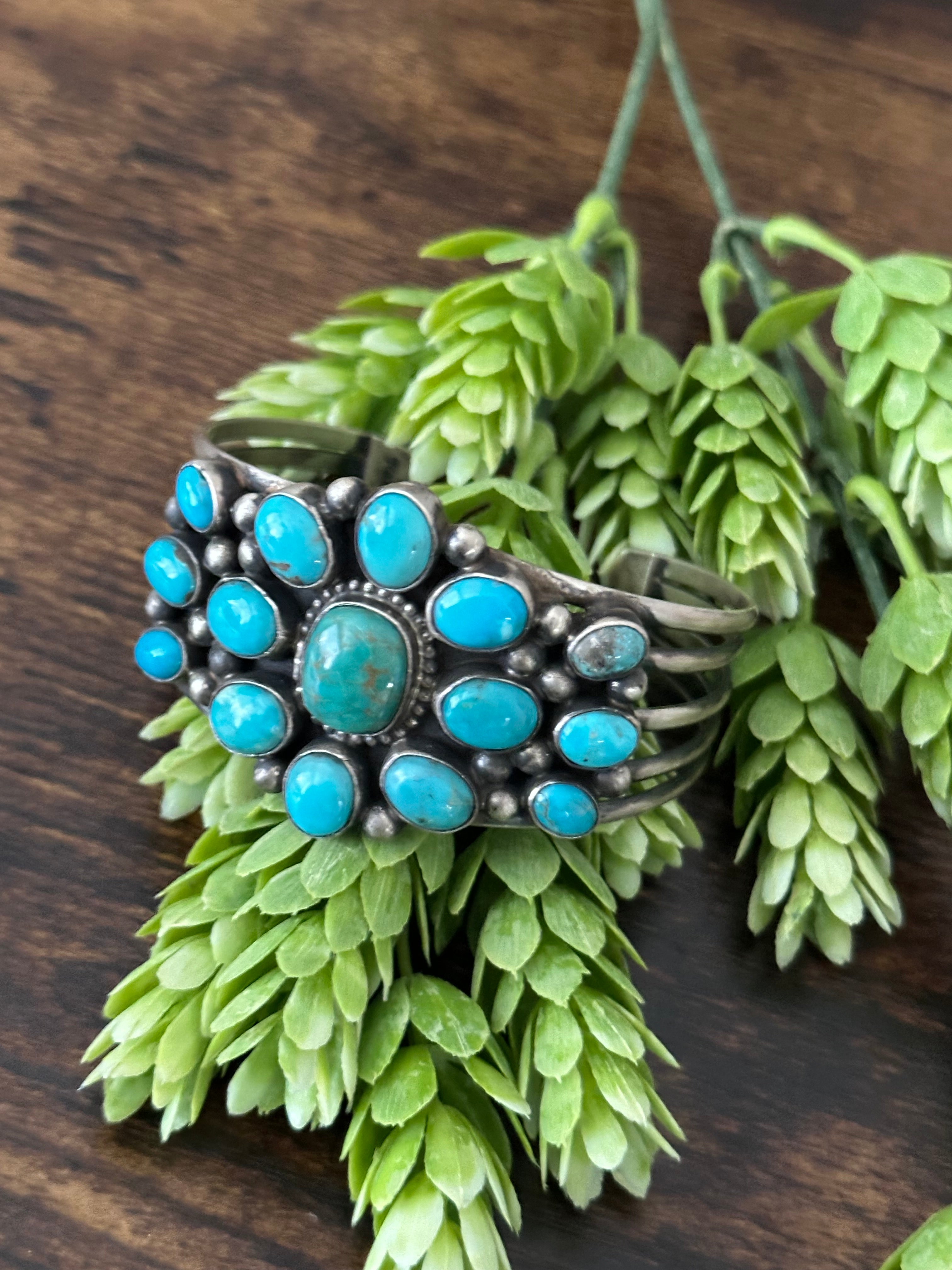 Kathleen Chavez Kingman Turquoise & Sterling Silver Cuff Bracelet