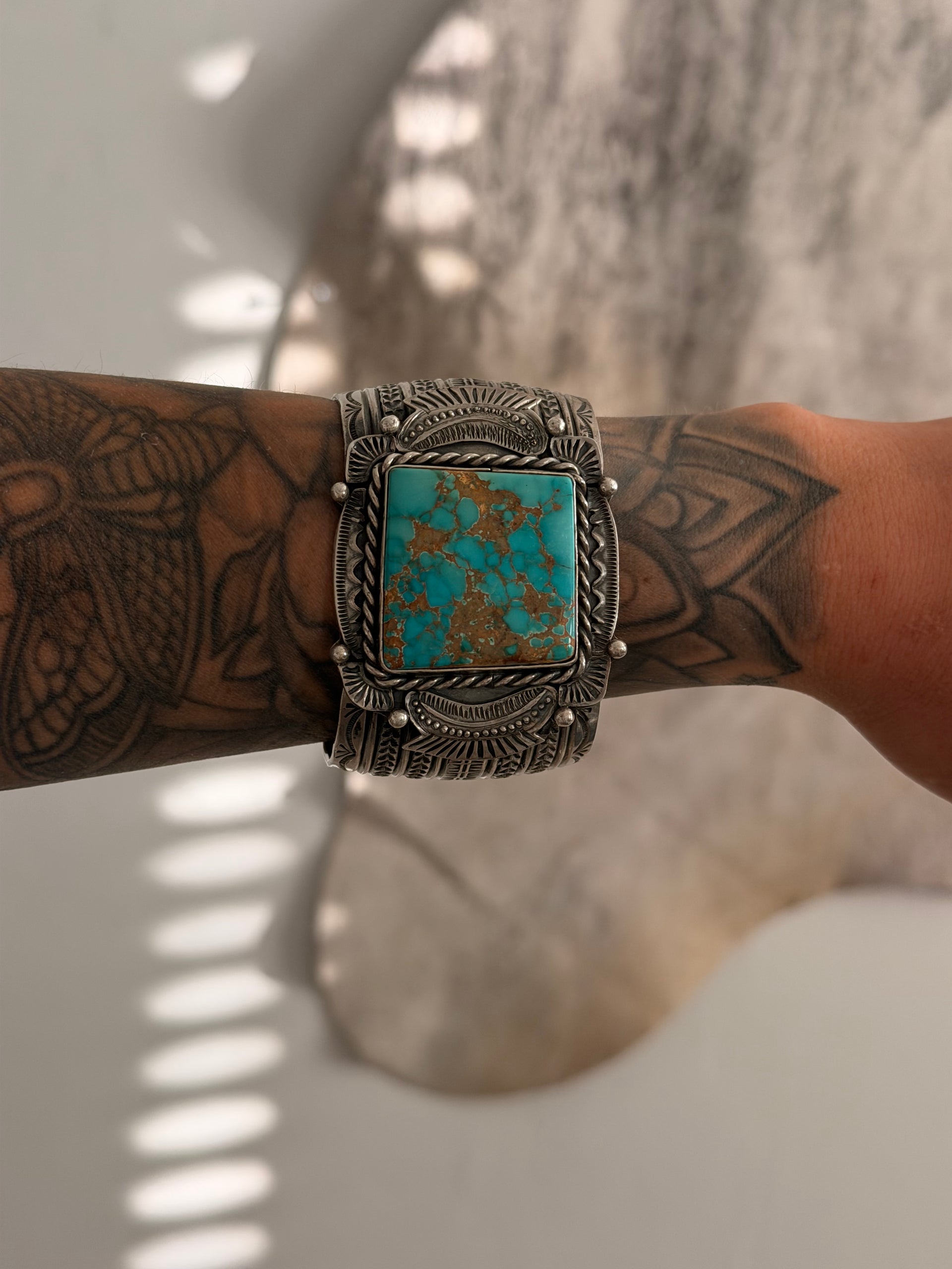 Garett Hale Royston Turquoise  & Sterling Silver Cuff Bracelet