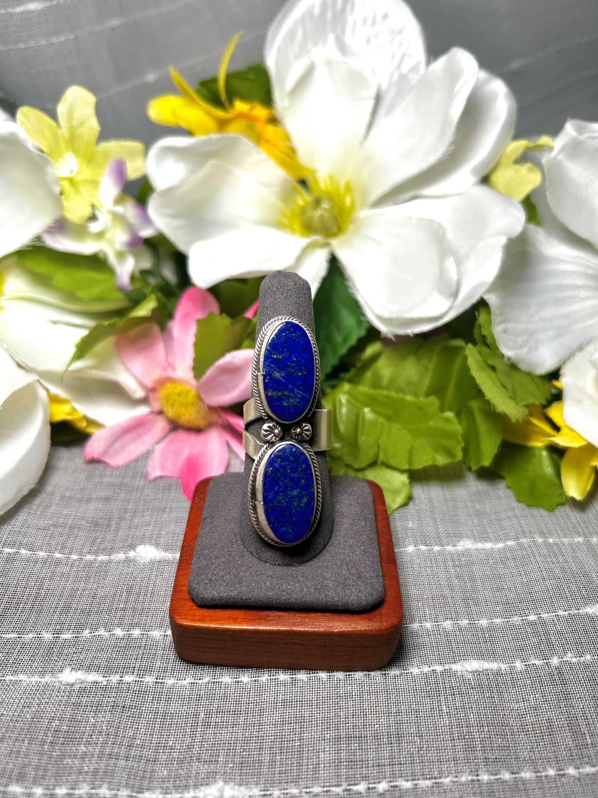 Travis Jim Lapis & Sterling Silver Adjustable Ring