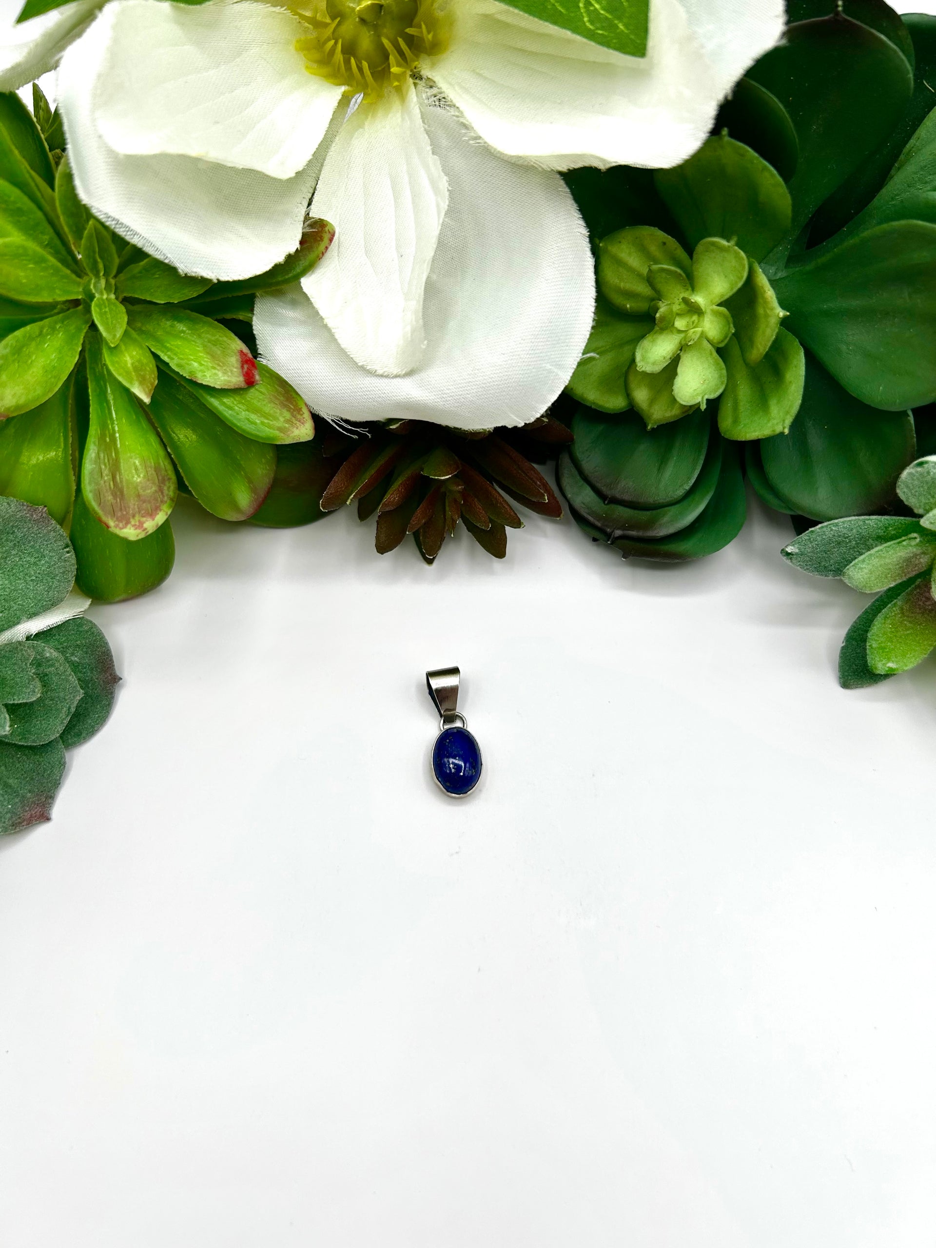 Navajo Made Lapis & Sterling Silver Pendant